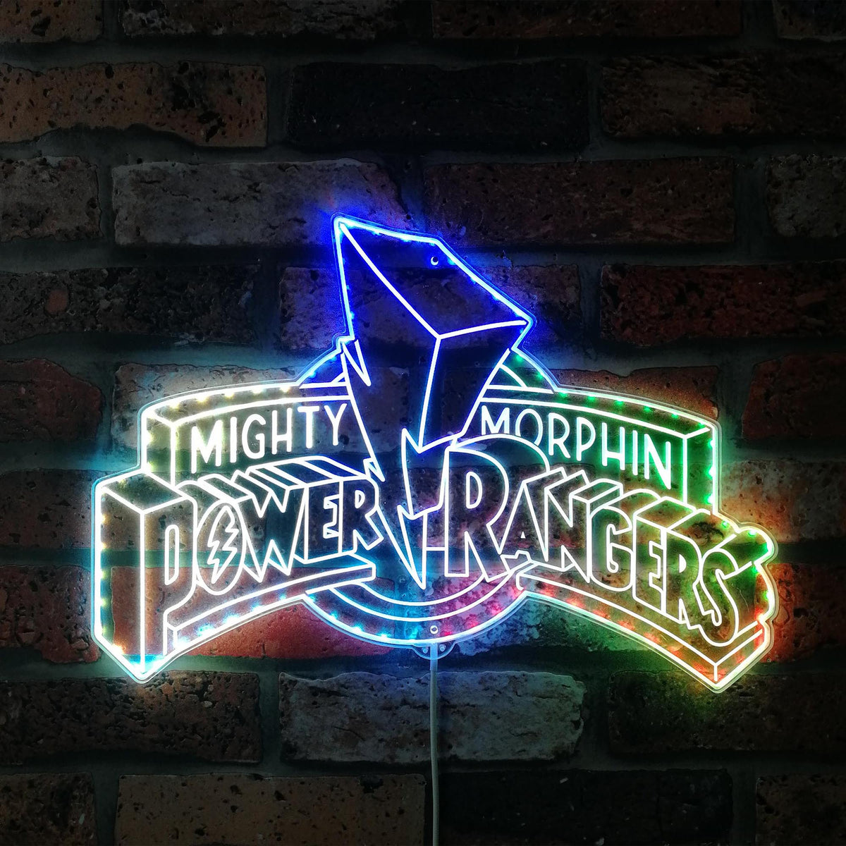 Rgb Power Rangers Mighty Morphin Power of Rangers Dynamic RGB Edge Lit LED Sign | PROLEDSIGN