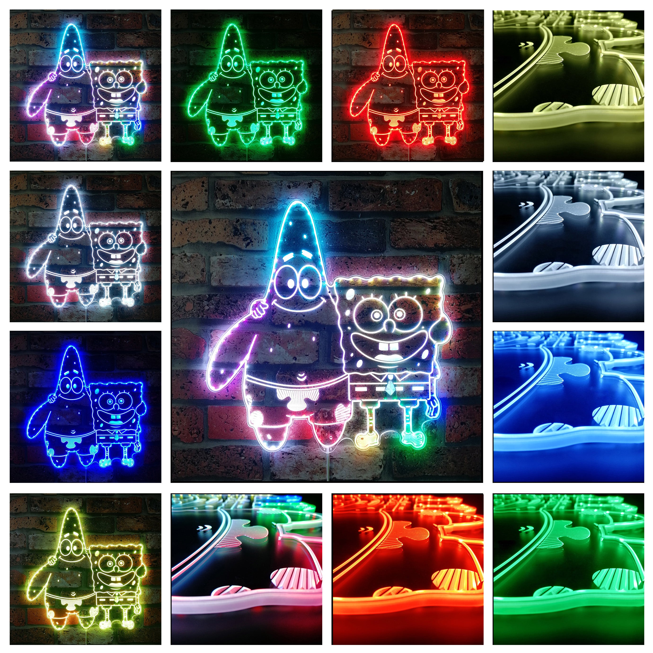Spongebob Window Led Sign Spongebob Dynamic RGB Edge Lit LED Sign | PROLEDSIGN