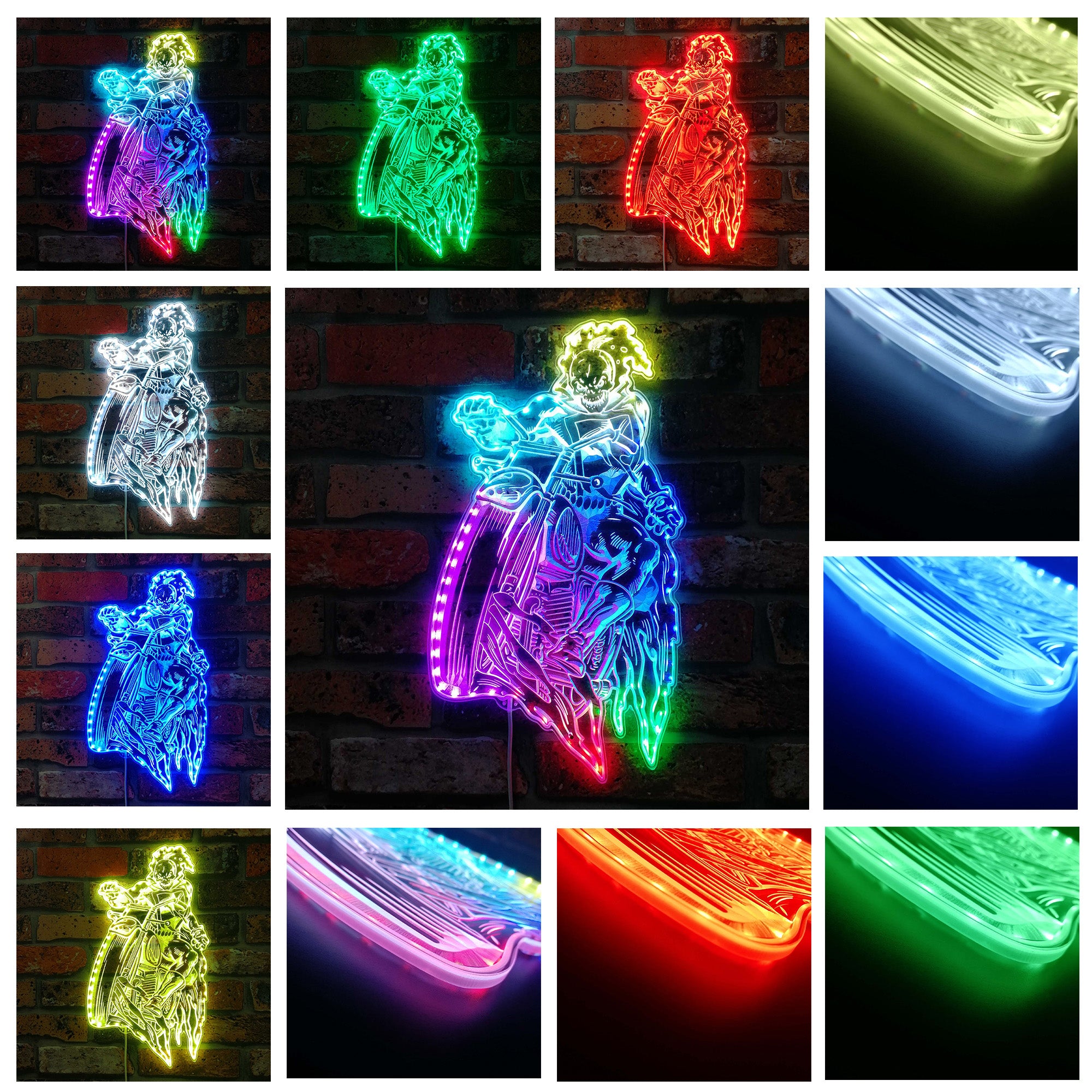 Ghost Rider Marvels Dynamic RGB Edge Lit LED Sign