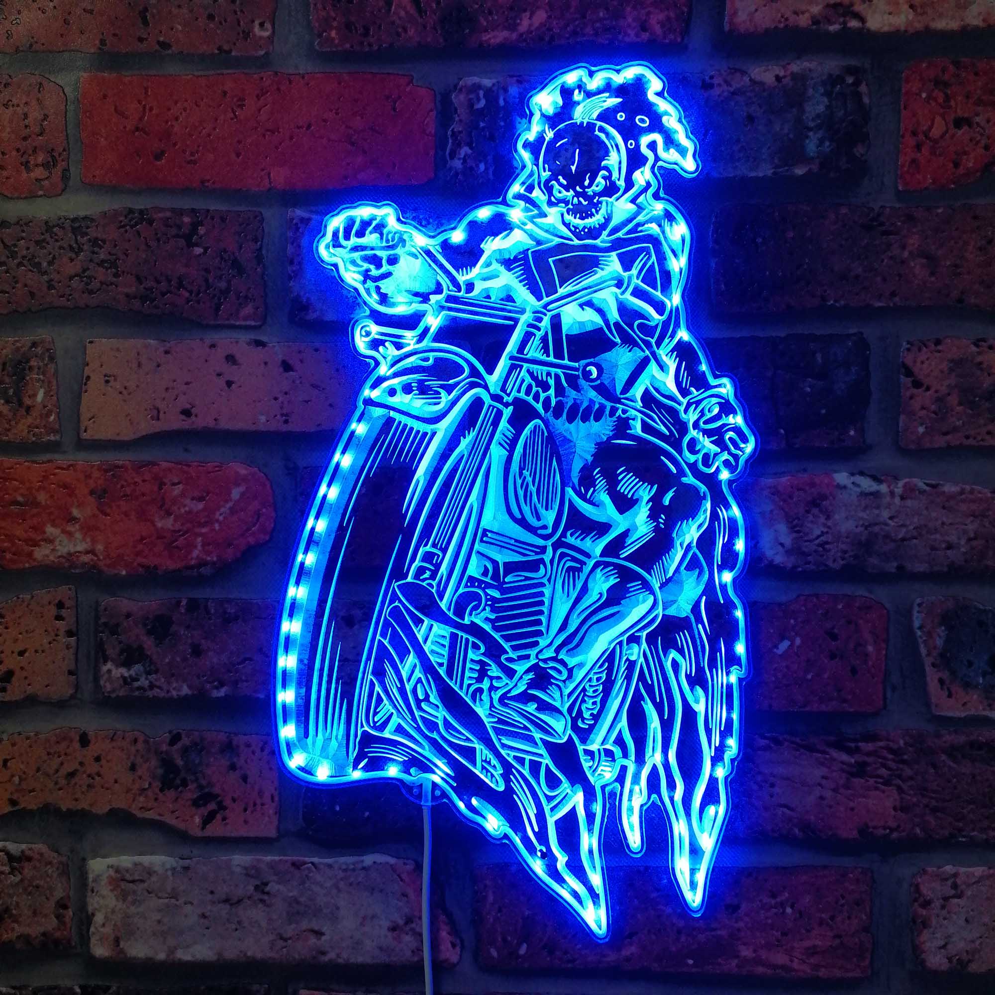 Led Ghost Ridder Ghost Rider Marvels Dynamic RGB Edge Lit LED Sign | PROLEDSIGN