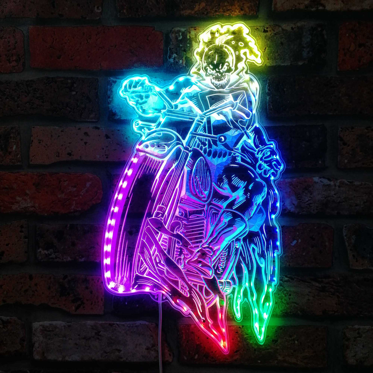 Ghost Rider Marvels Dynamic RGB Edge Lit LED Sign | PROLEDSIGN
