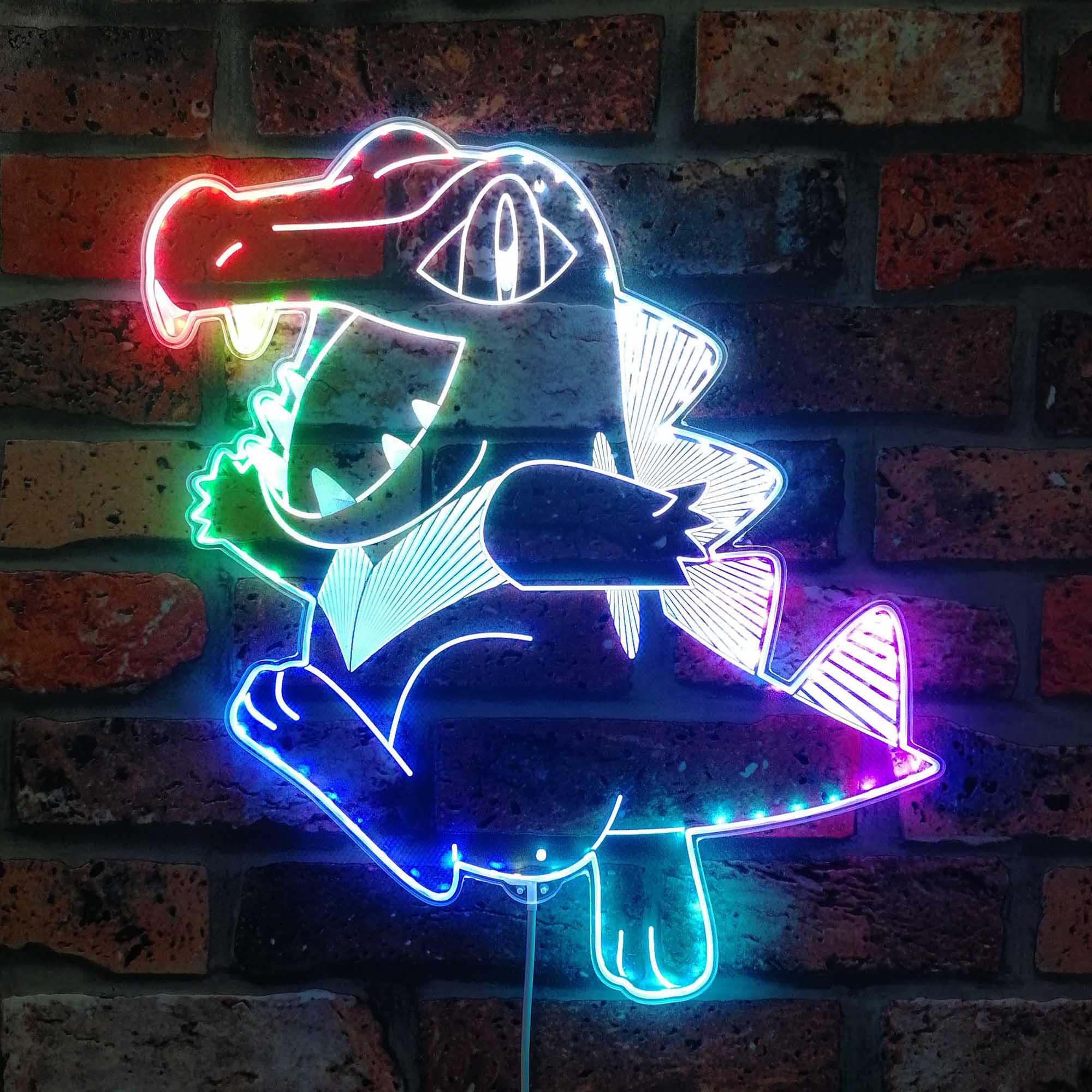 Totodile Pokemon Dynamic RGB Edge Lit LED Sign