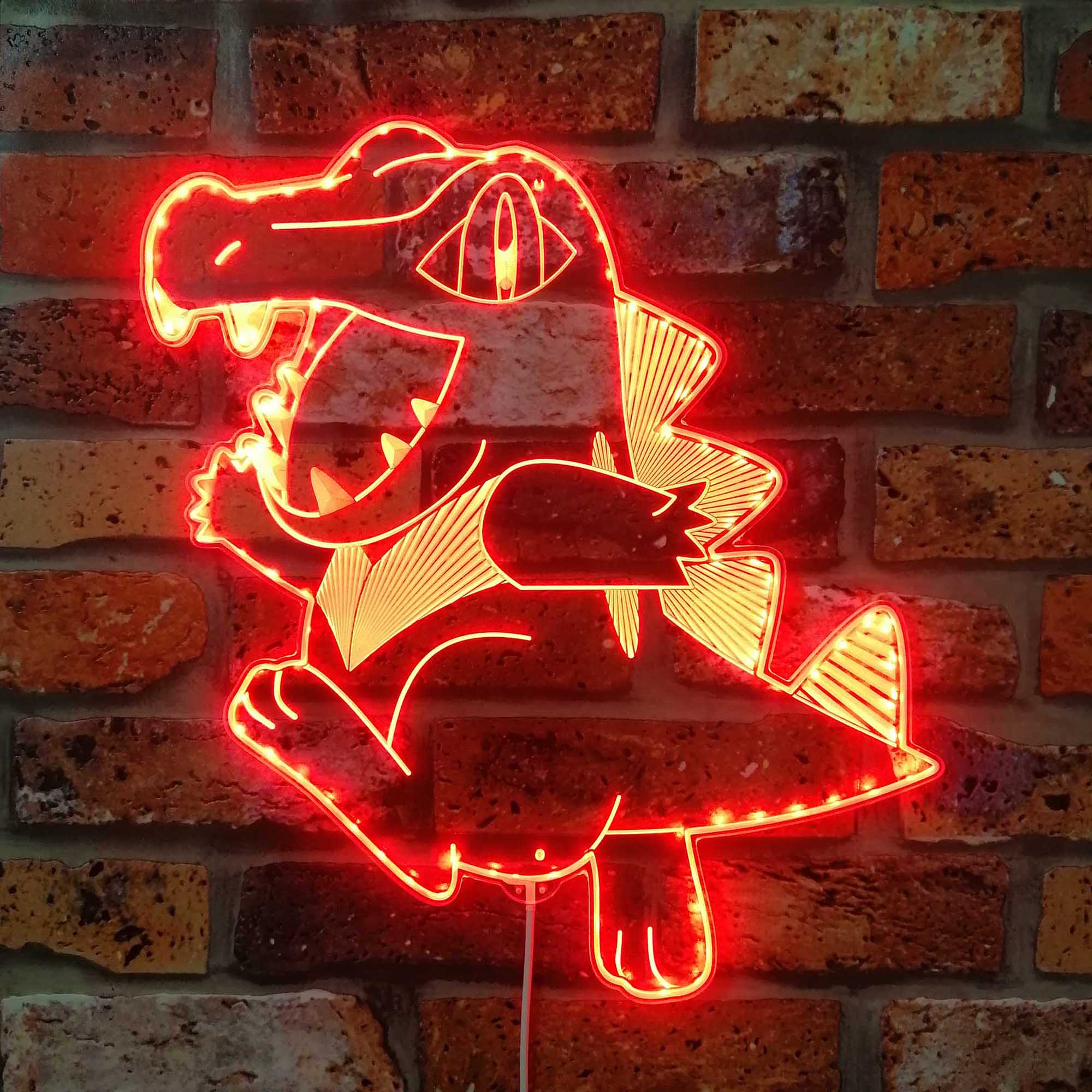 Totodile Pokemon Dynamic RGB Edge Lit LED Sign