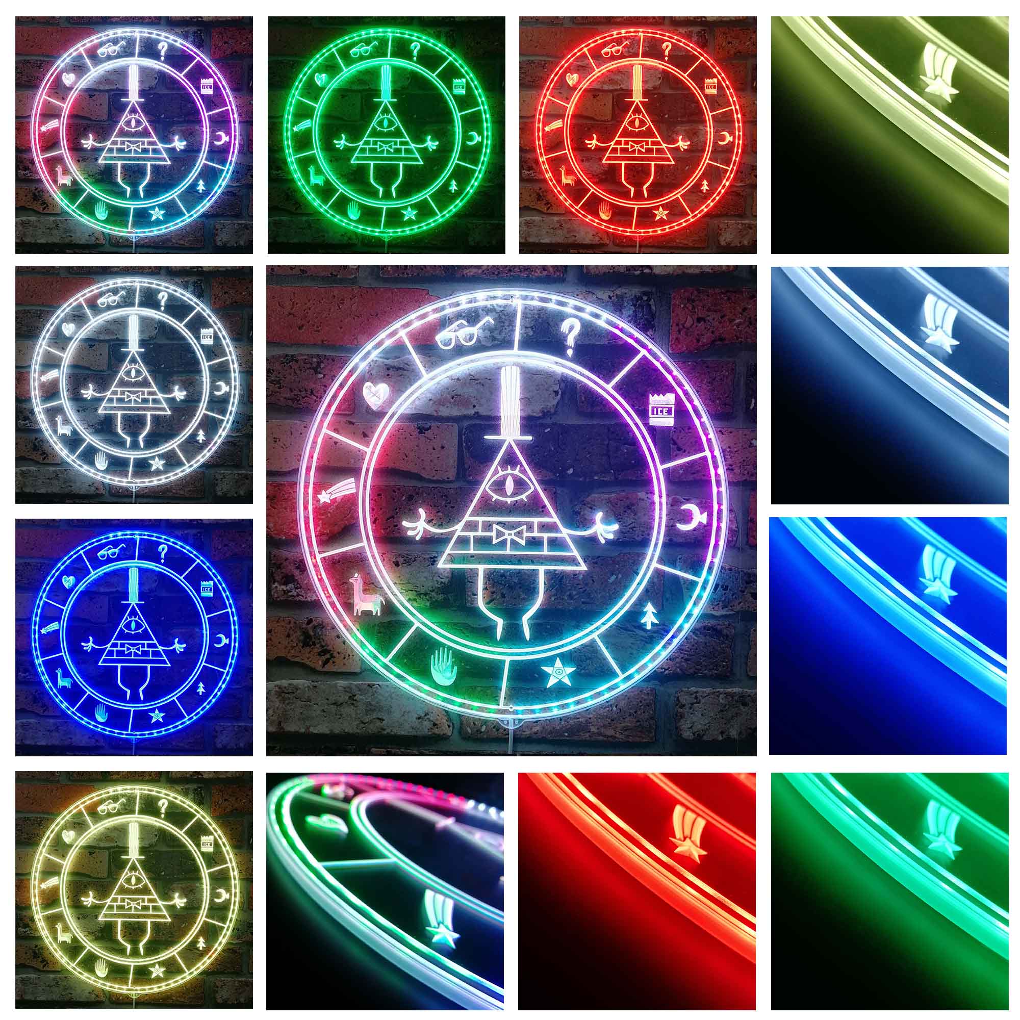 Bill Cipher Gravity Falls Dynamic RGB Edge Lit LED Sign