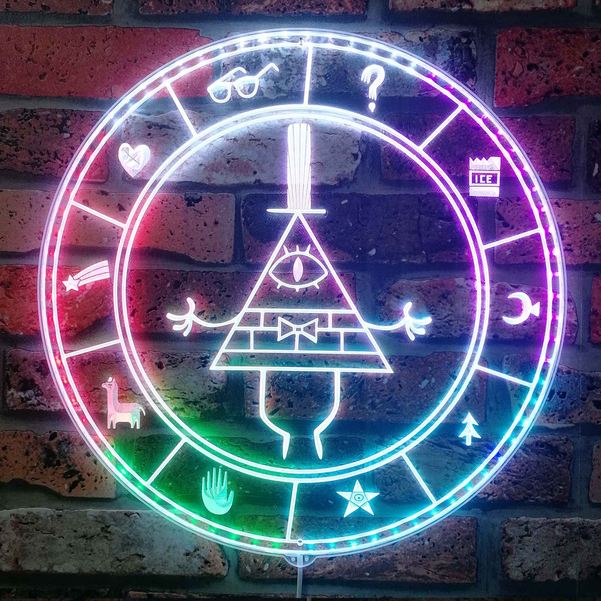 Bill Cipher Gravity Falls Dynamic RGB Edge Lit LED Sign