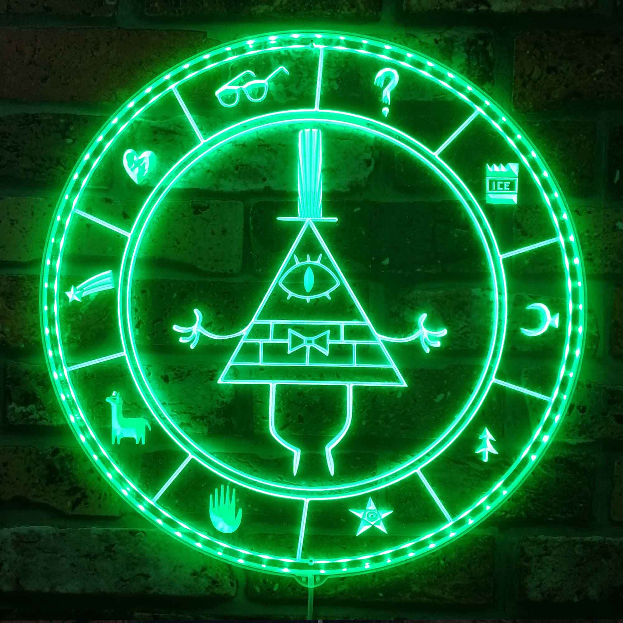 Bill Cipher Gravity Falls Dynamic RGB Edge Lit LED Sign