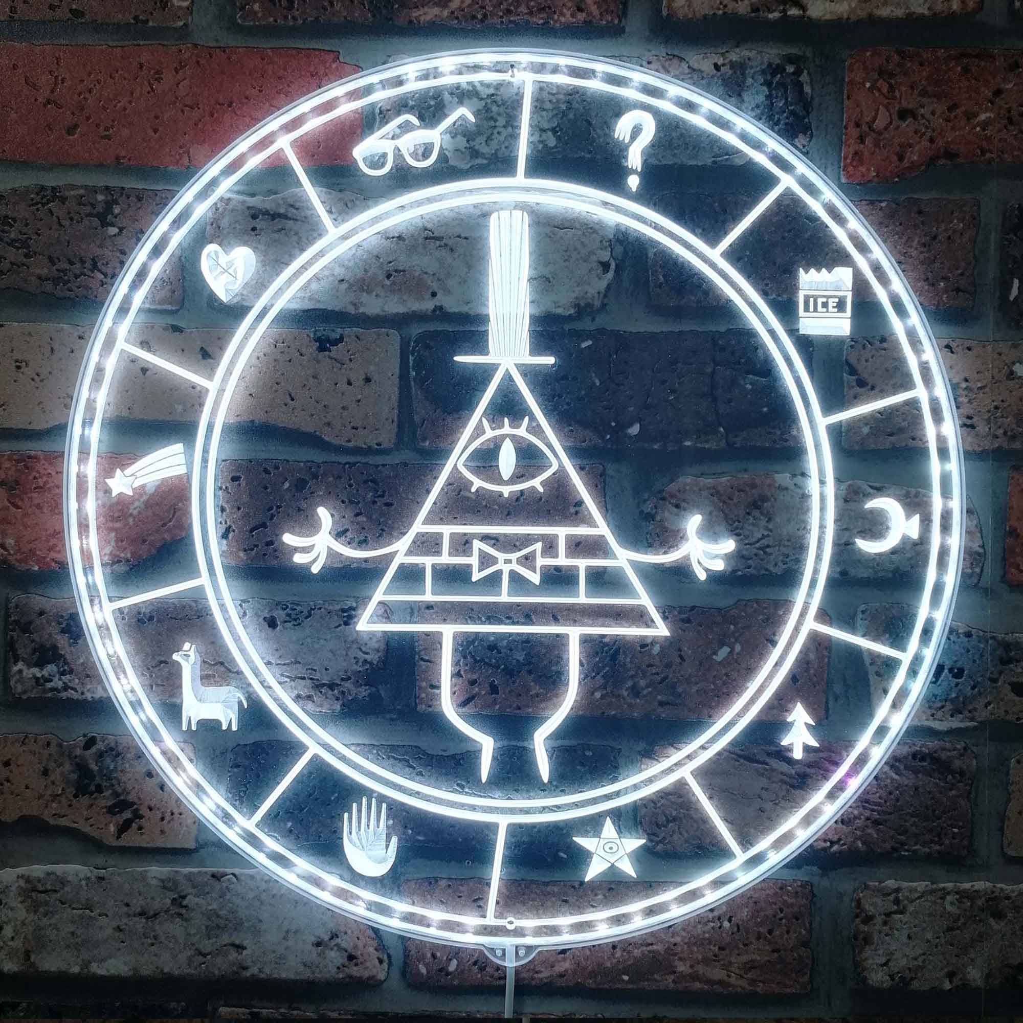 Bill Cipher Gravity Falls Dynamic RGB Edge Lit LED Sign