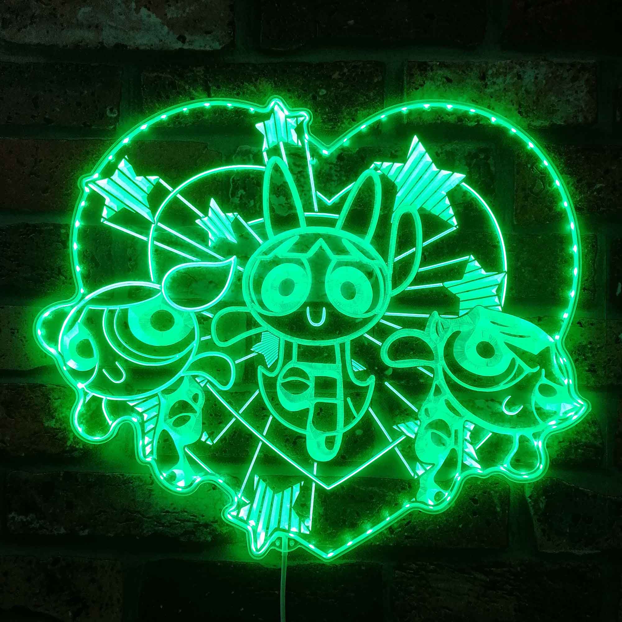 Powerpuff Red Sign Powerpuff Girls Dynamic RGB Edge Lit LED Sign | PROLEDSIGN