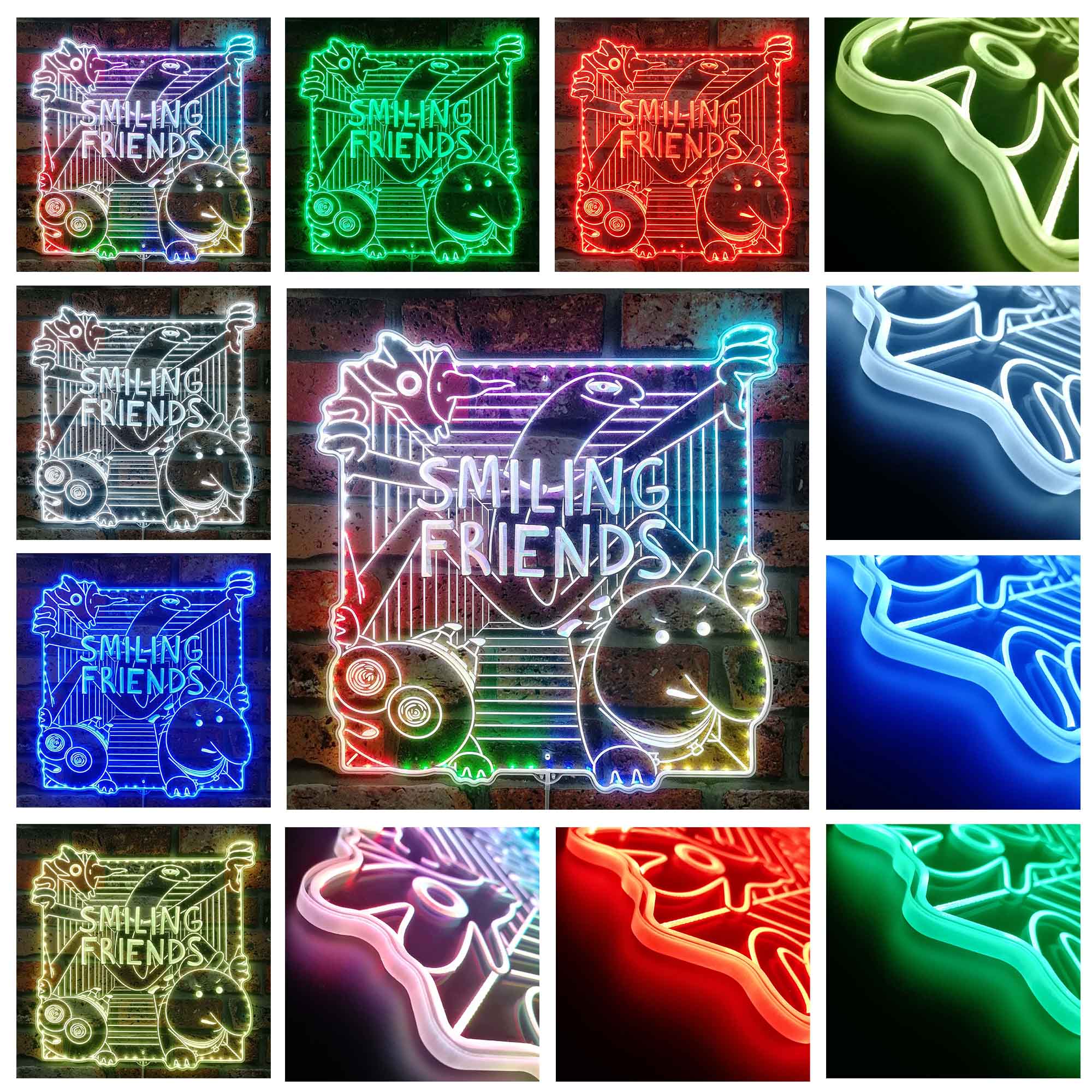 Smiling Friends Dynamic RGB Edge Lit LED Sign