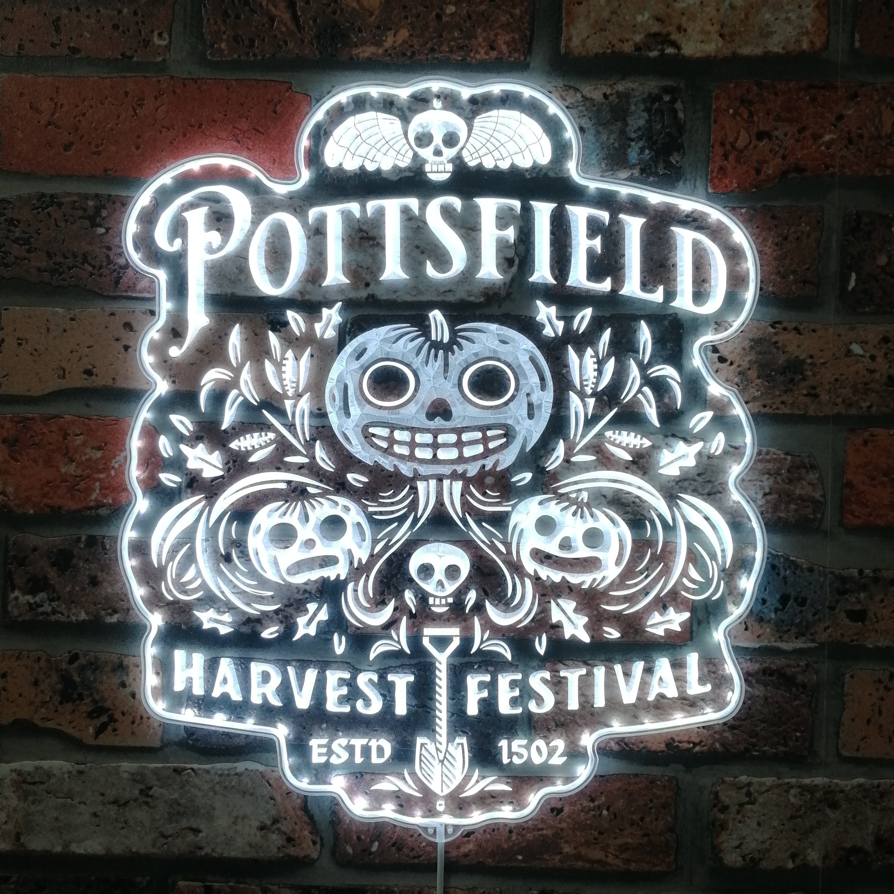 Pottsfield Harvest Festival Dynamic RGB Edge Lit LED Sign