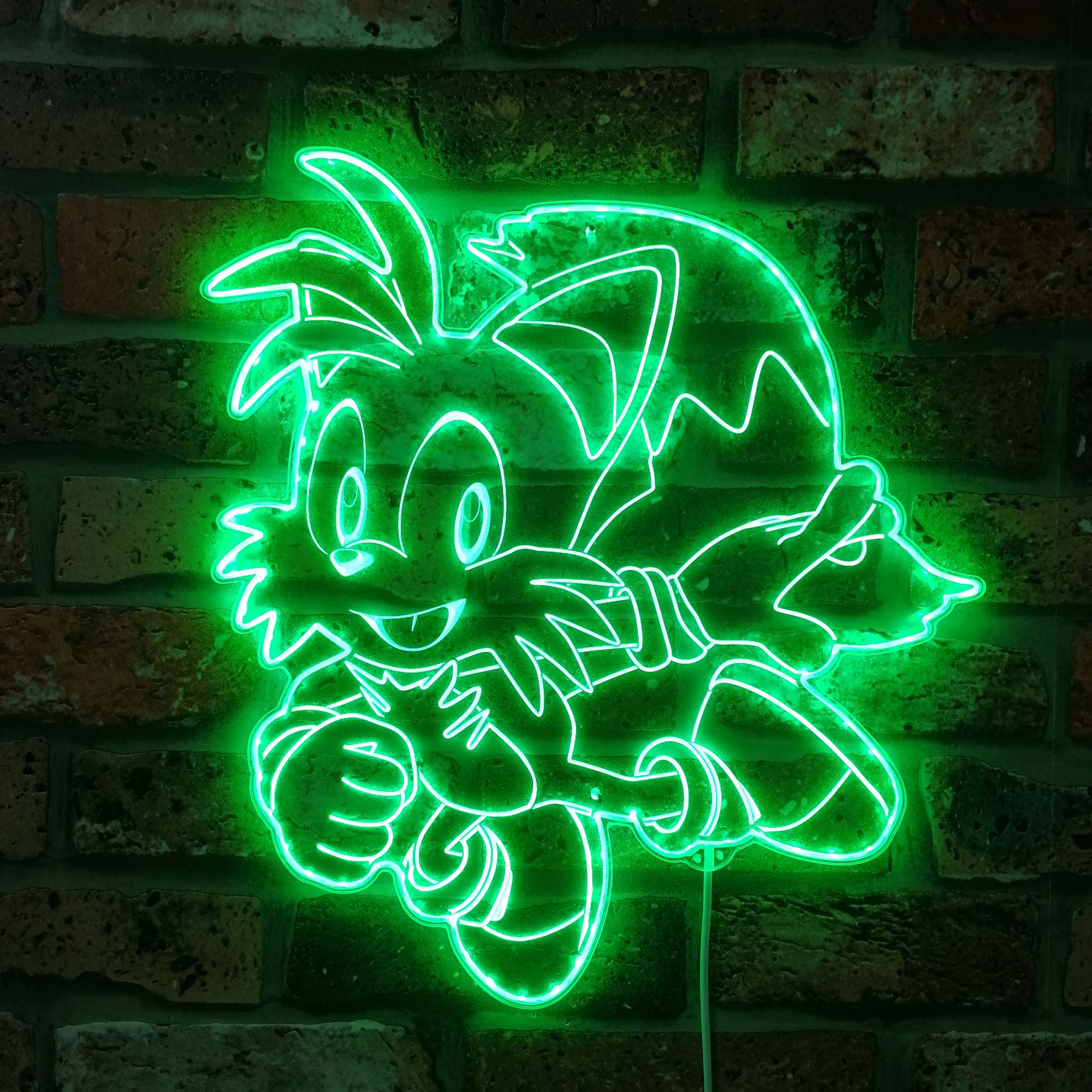 Sonic the hedgehog Tails Dynamic RGB Edge Lit LED Sign