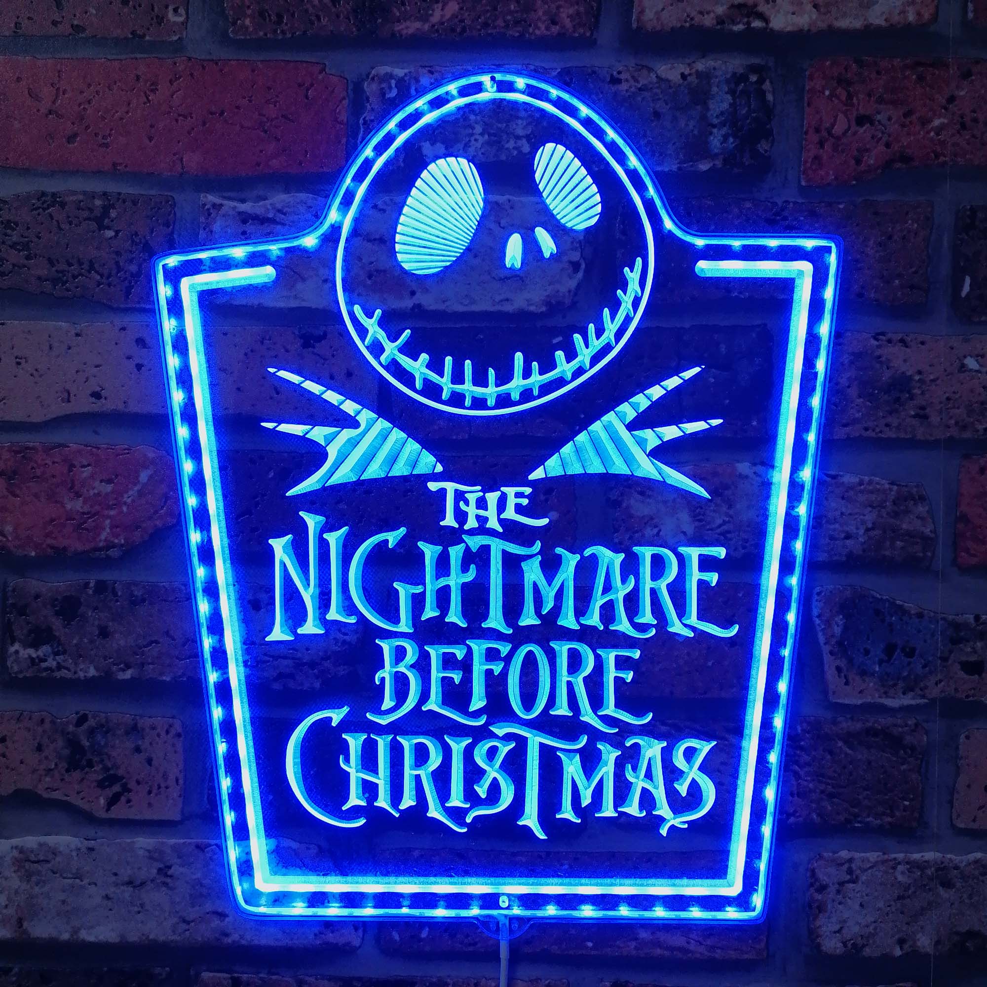 Nightmare before Christmas Jack Sally Neon RGB Edge Lit LED Sign