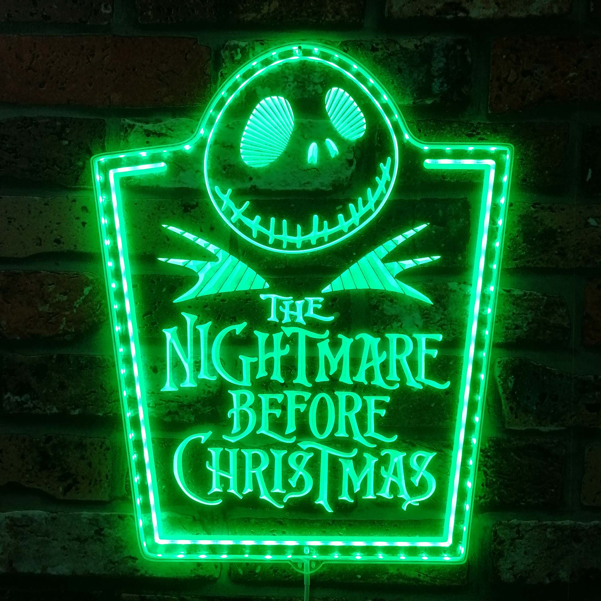 Nightmare before Christmas Jack Sally Neon RGB Edge Lit LED Sign