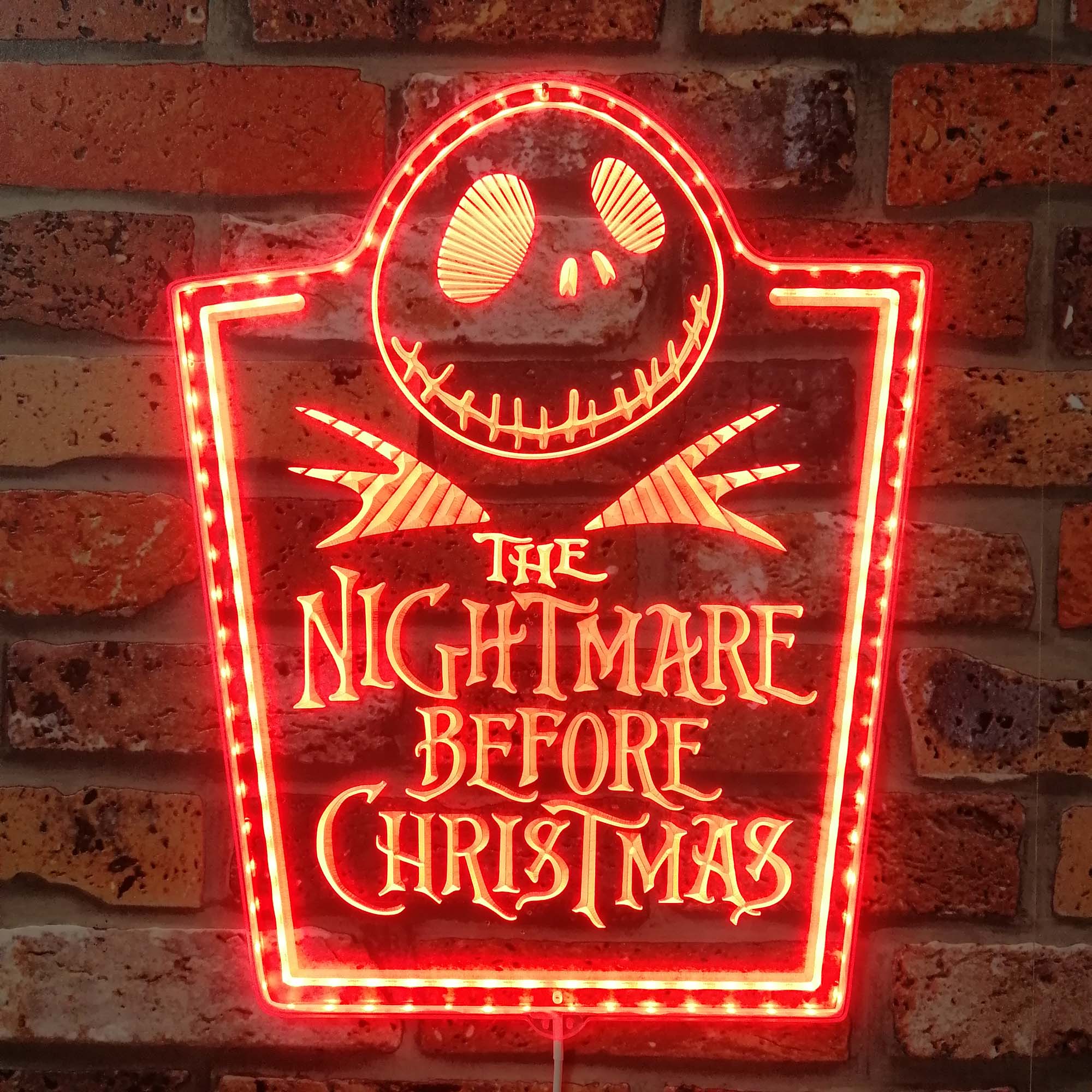 Nightmare before Christmas Jack Sally Neon RGB Edge Lit LED Sign