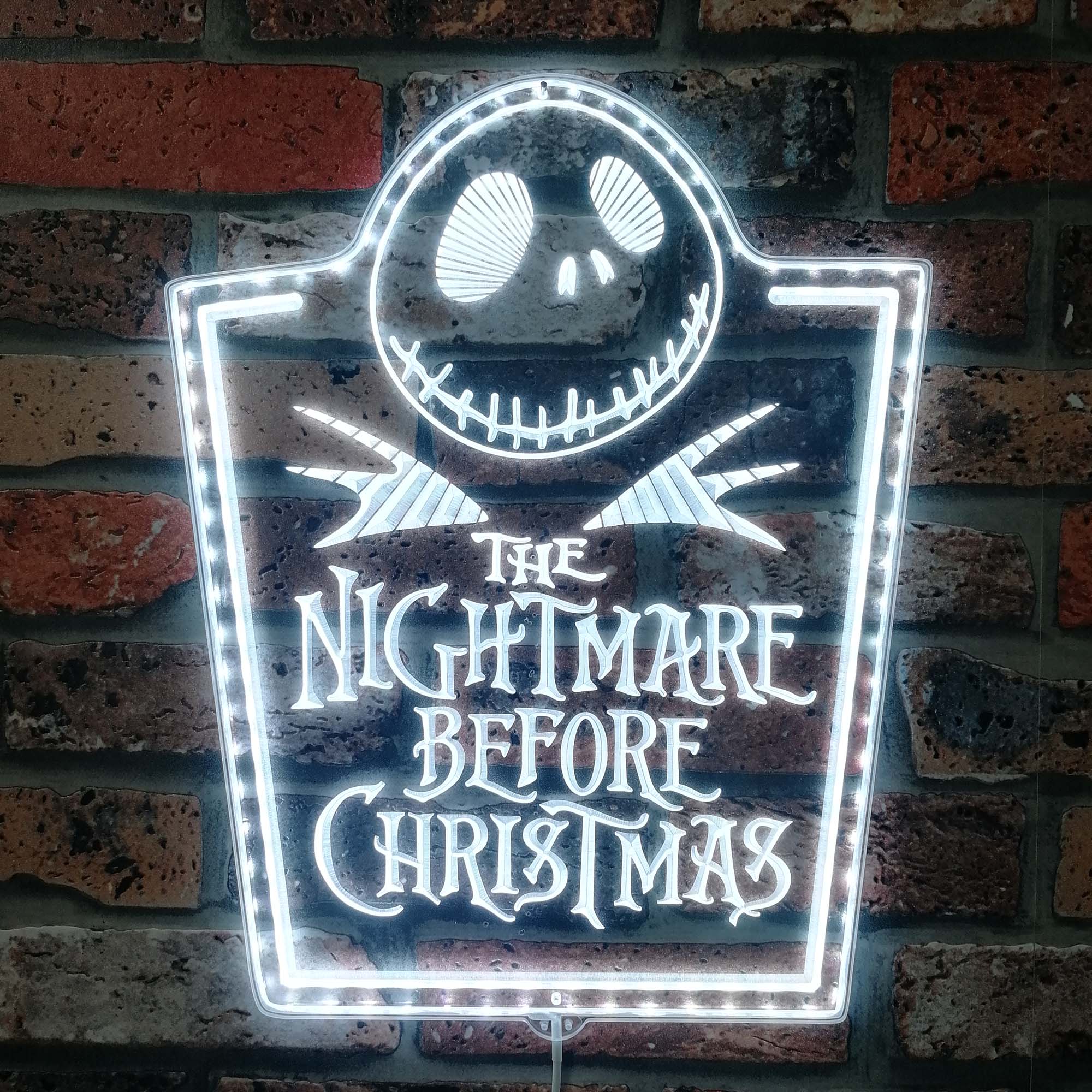 Nightmare before Christmas Jack Sally Neon RGB Edge Lit LED Sign