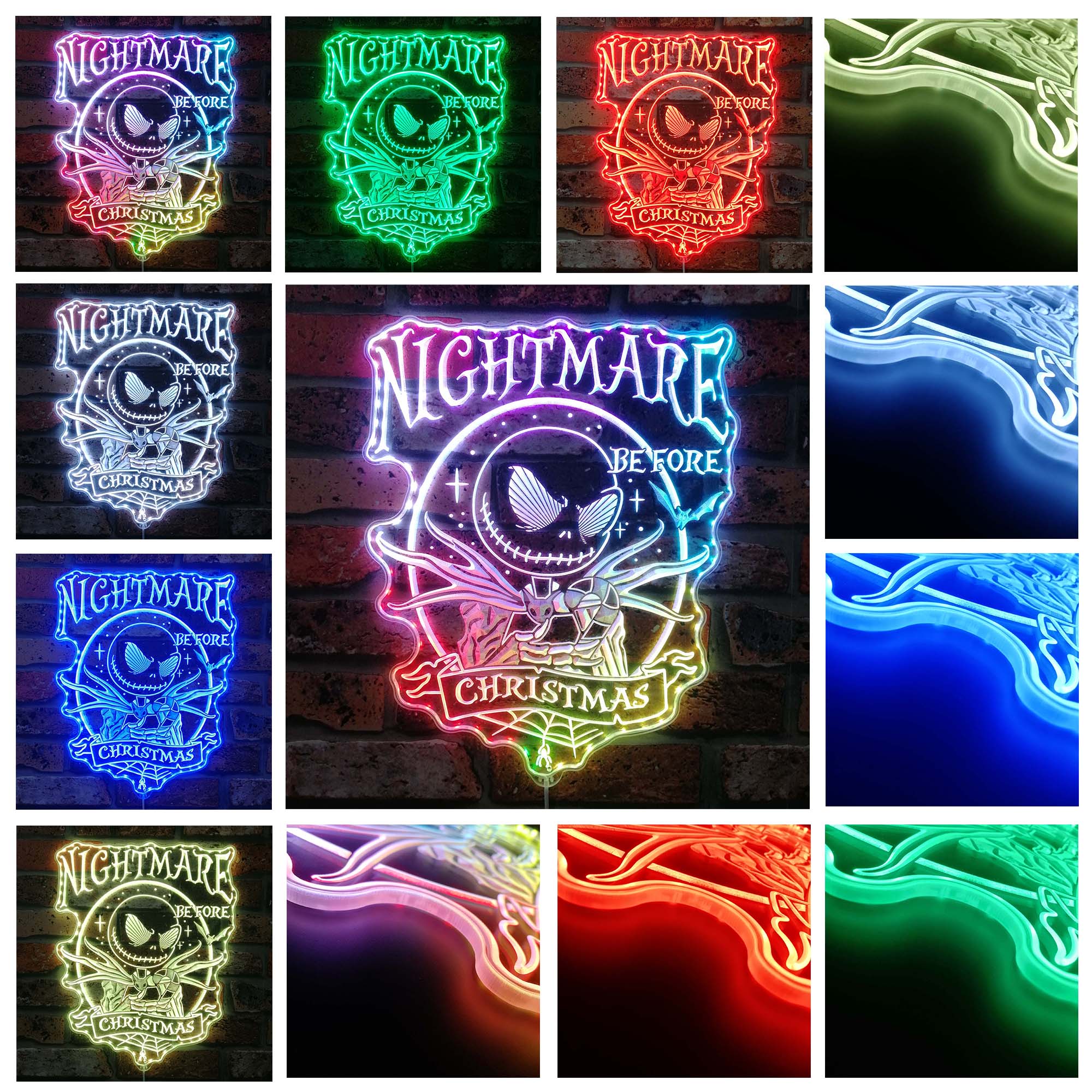 Nightmare before Christmas Neon RGB Edge Lit LED Sign