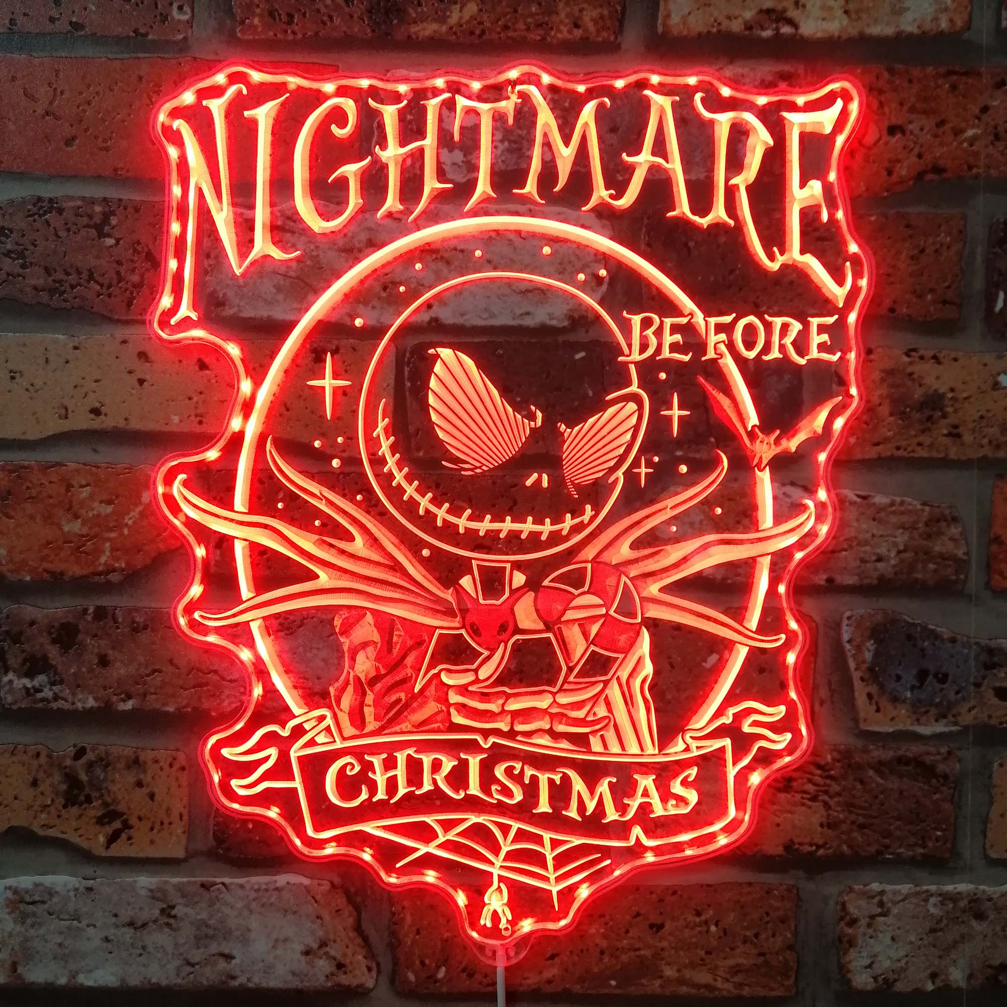 Nightmare before Christmas Neon RGB Edge Lit LED Sign