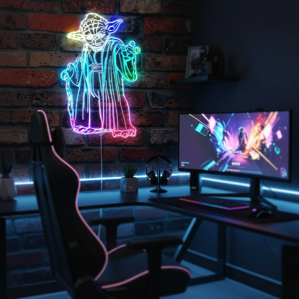 Star Wars Yoda Neon RGB Edge Lit LED Sign