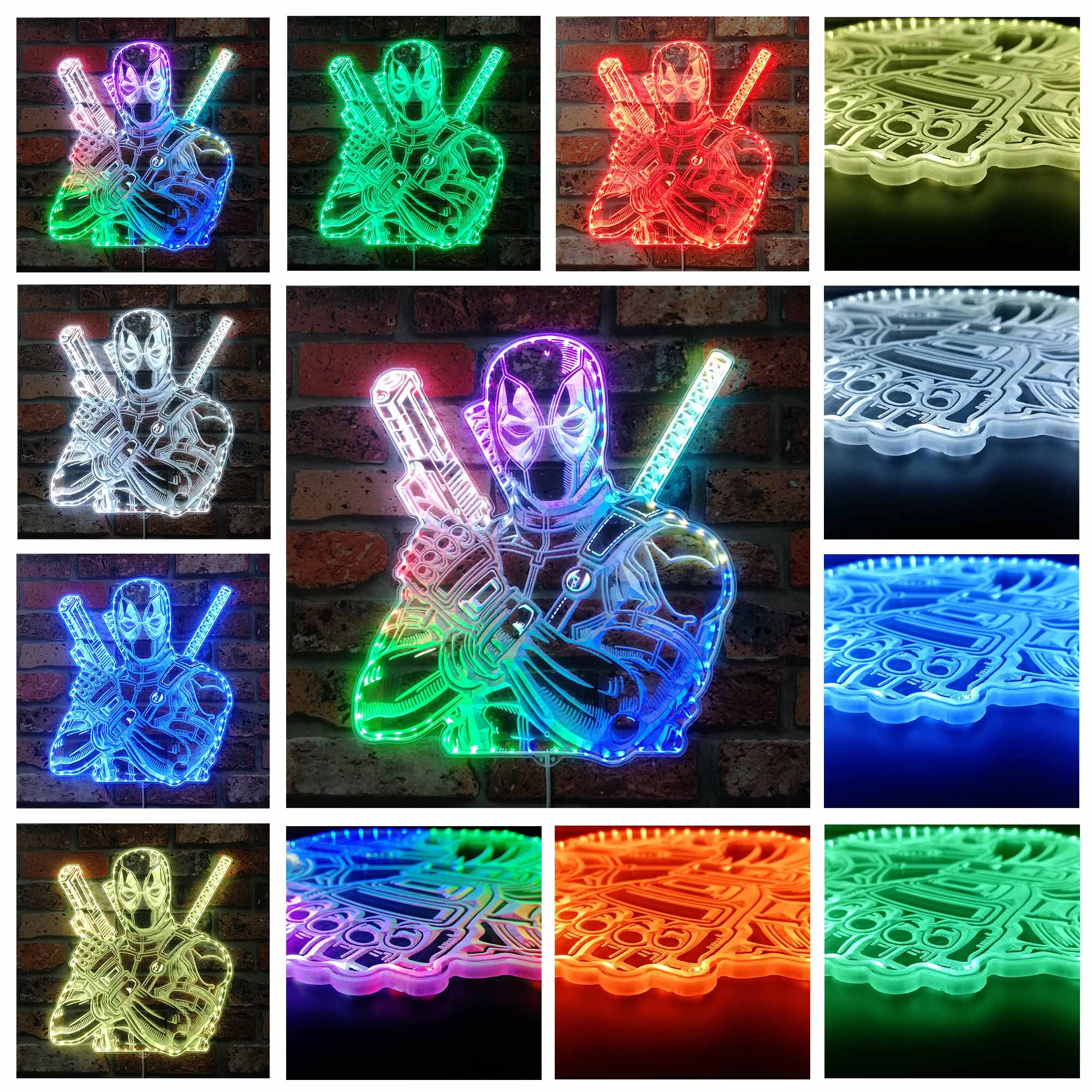 Deadpool Dynamic RGB Edge Lit LED Sign