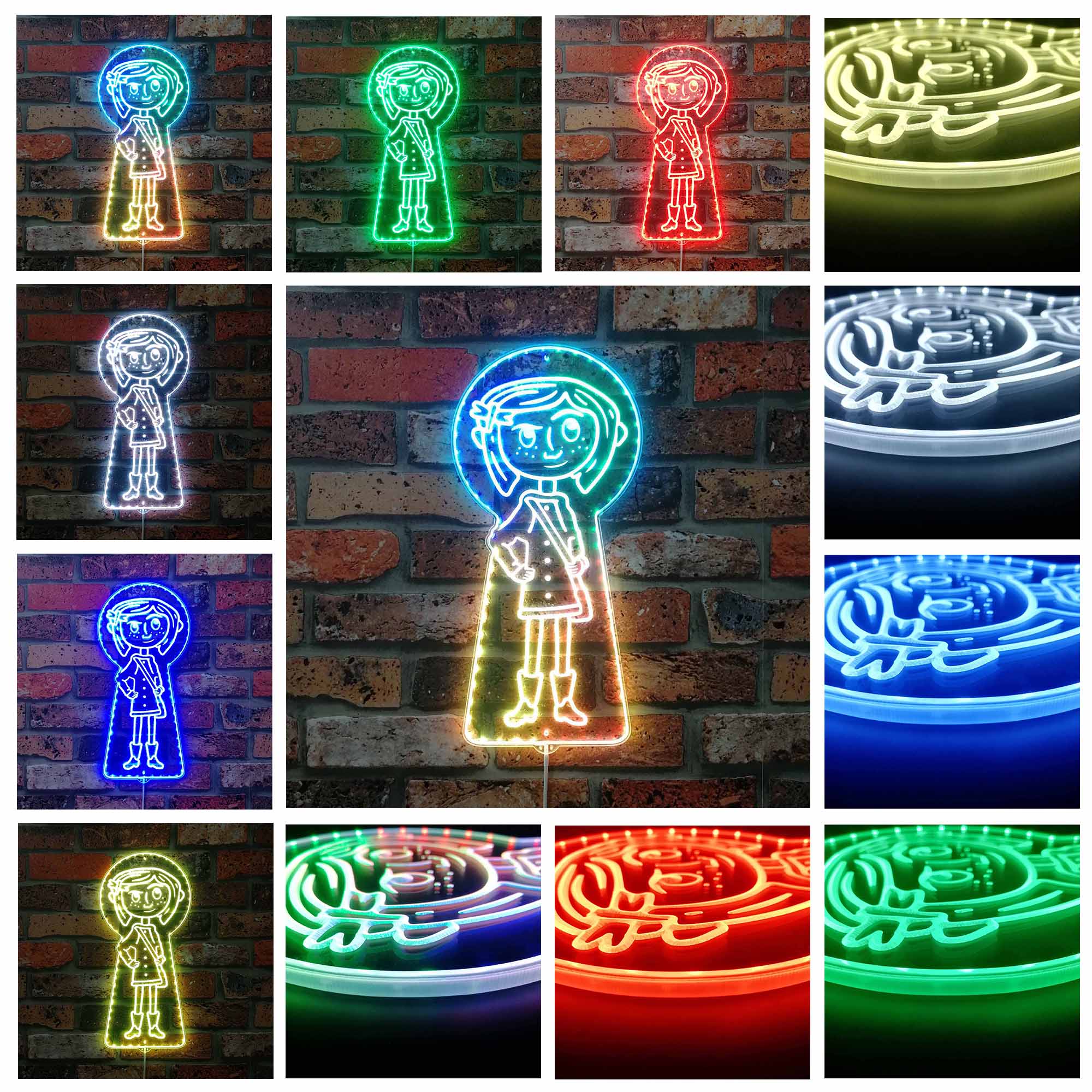 Coraline Dynamic RGB Edge Lit LED Sign