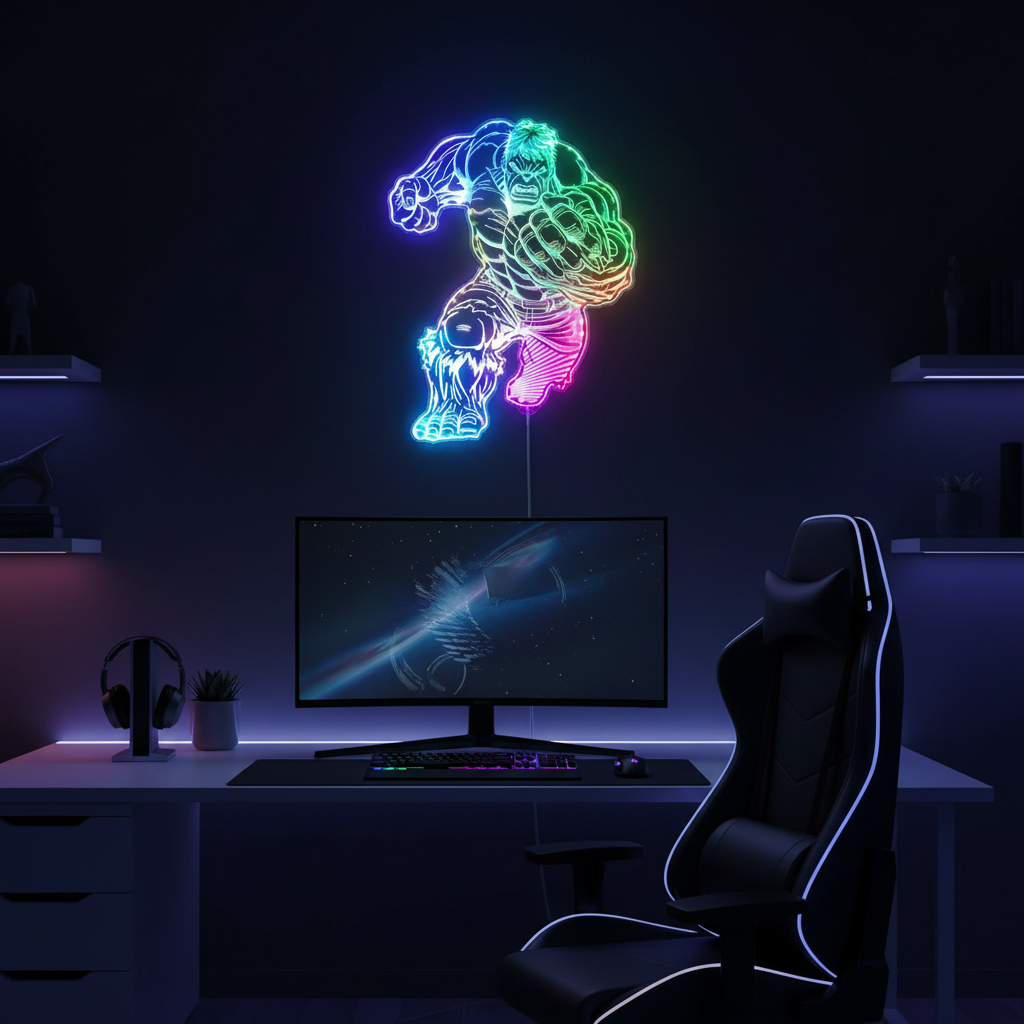Hulk Marvels Neon RGB Edge Lit LED Sign