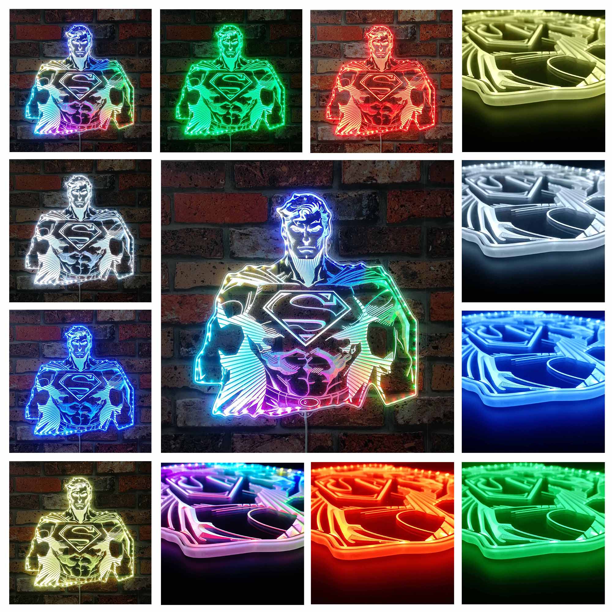 Superman Dynamic RGB Edge Lit LED Sign