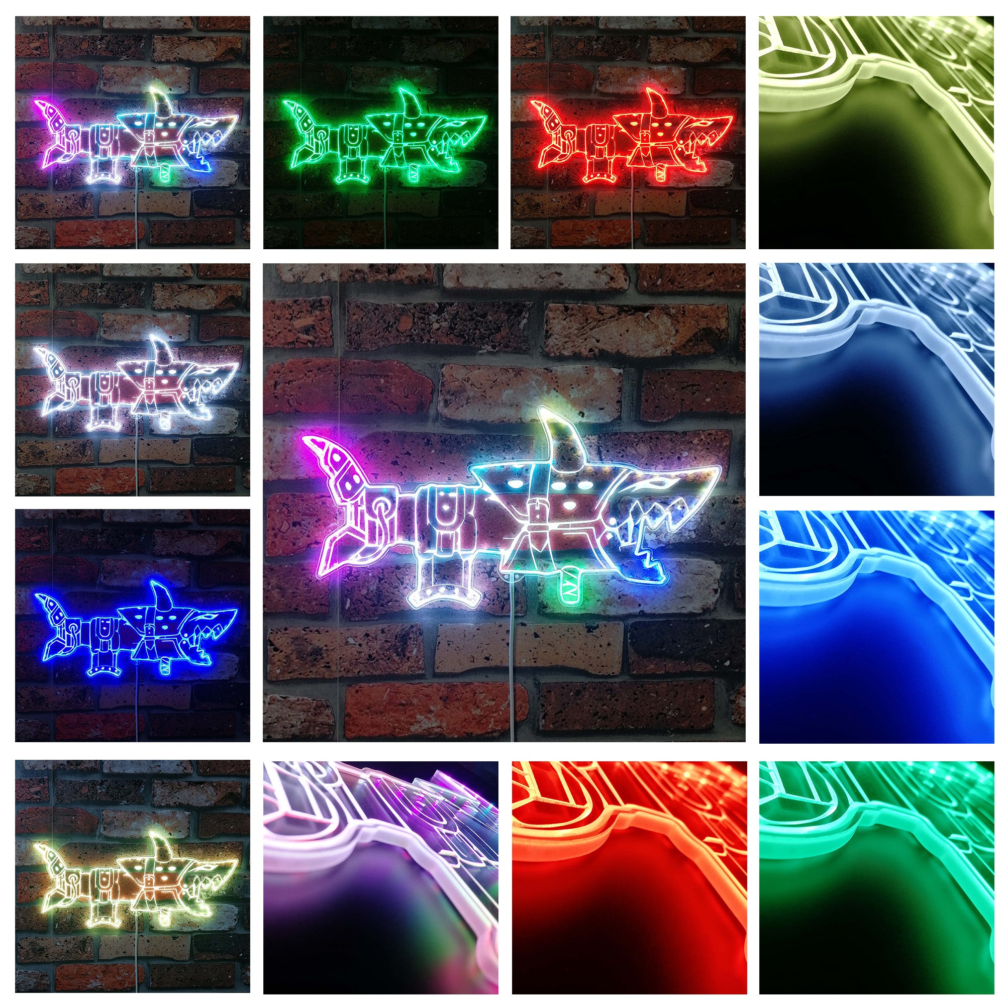 Jinx Arcane Fishbones Neon RGB Edge Lit LED Sign