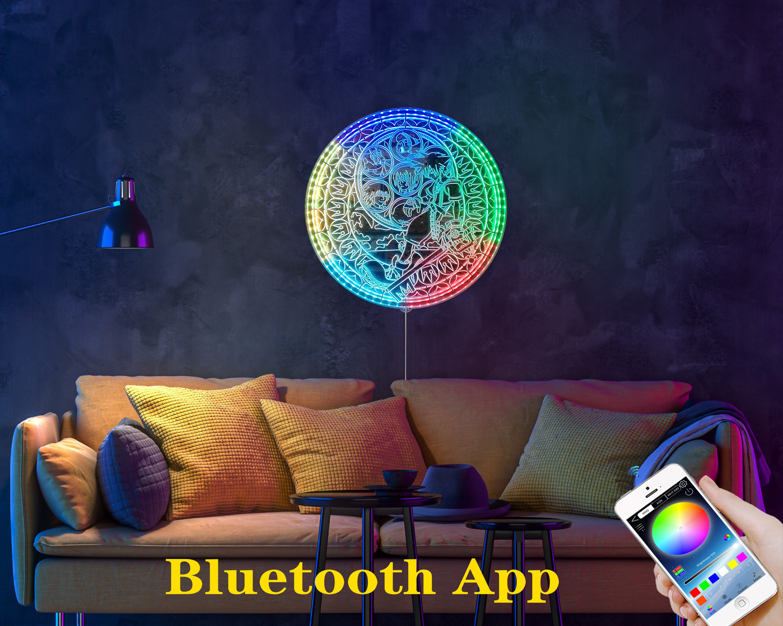 Kingdom Hearts Neon LED Sign with Dynamic RGB Colors