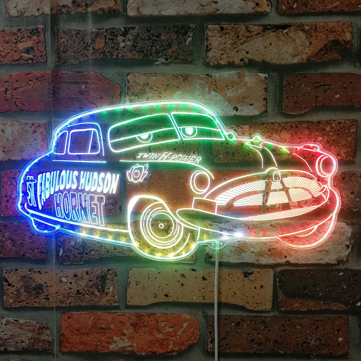 Doc Hudson Mcqueen Cartoon Dynamic RGB Edge Lit LED Sign | PROLEDSIGN