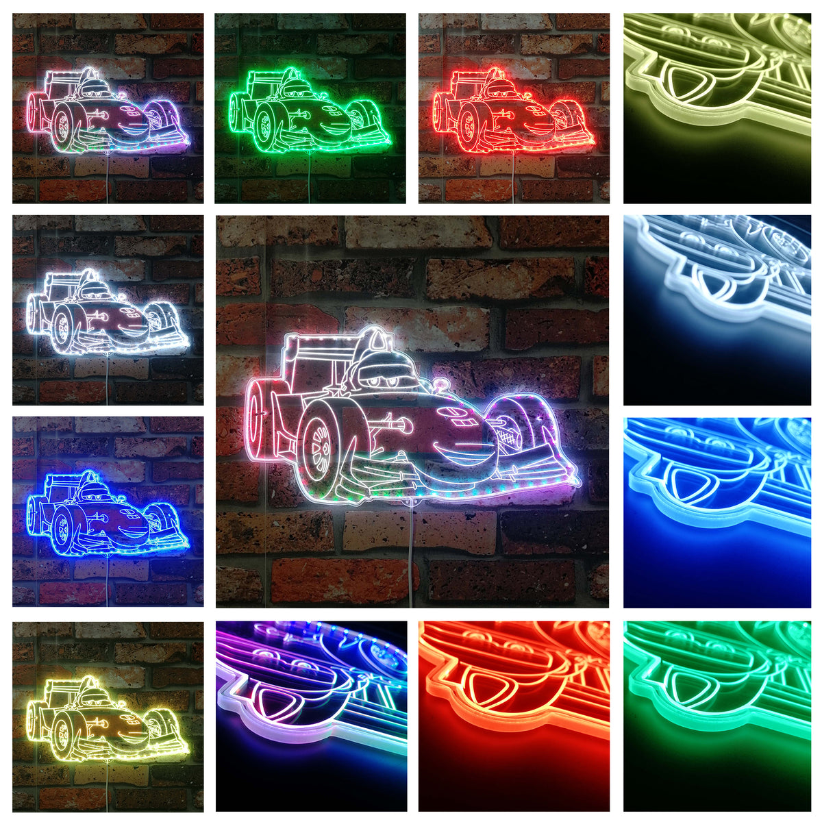 Francesco Bernoulli Mcqueen Cartoon Dynamic RGB Edge Lit LED Sign ...