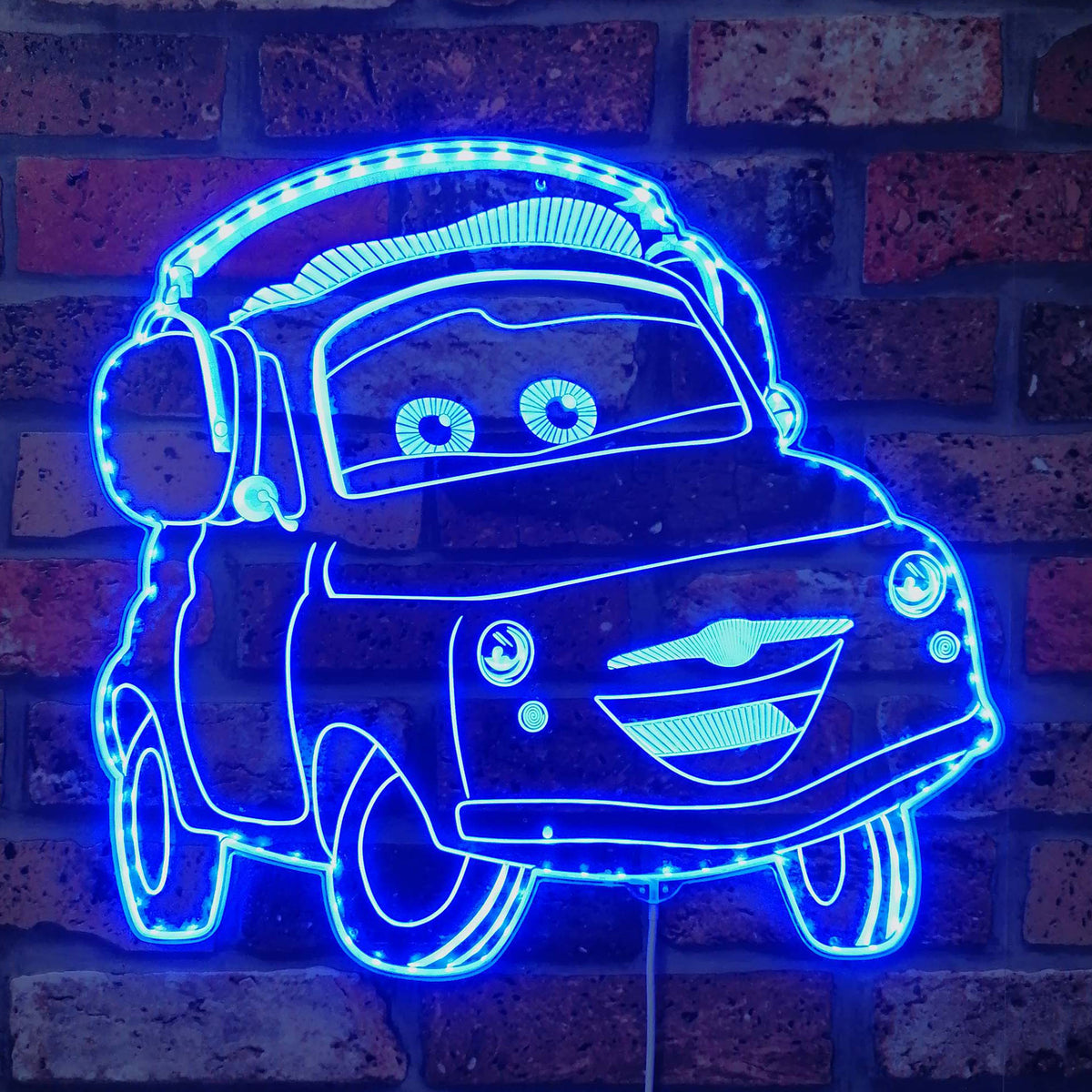 Luigi Mcqueen cartoon Dynamic RGB Edge Lit LED Sign | PROLEDSIGN