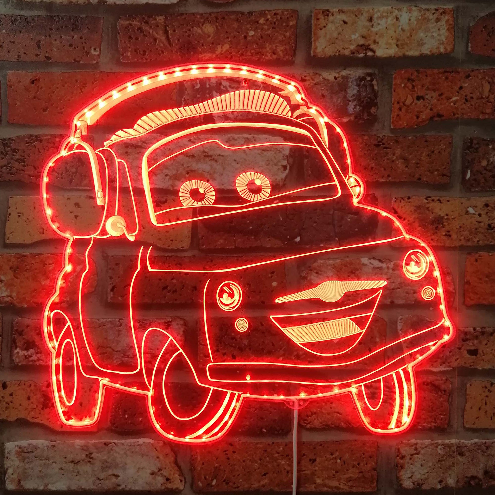 Luigi Mcqueen cartoon Dynamic RGB Edge Lit LED Sign | PROLEDSIGN
