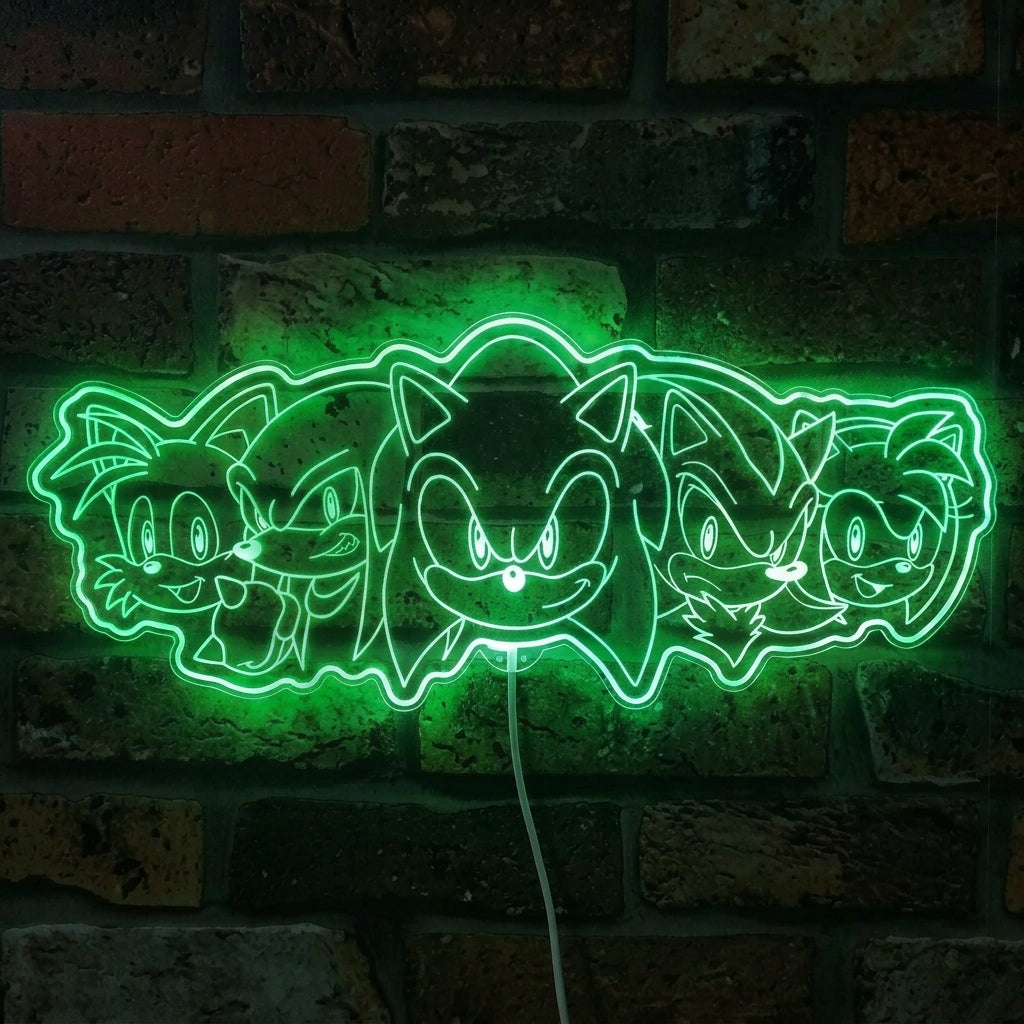 Sonic the Hedgehog Tails Knuckles Shadow Amy Rose Dynamic RGB Edge Lit ...