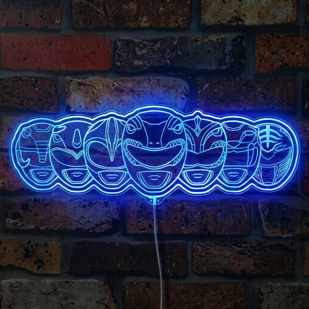 Mighty Morphin Power Rangers Dynamic RGB Edge Lit LED Sign | PROLEDSIGN