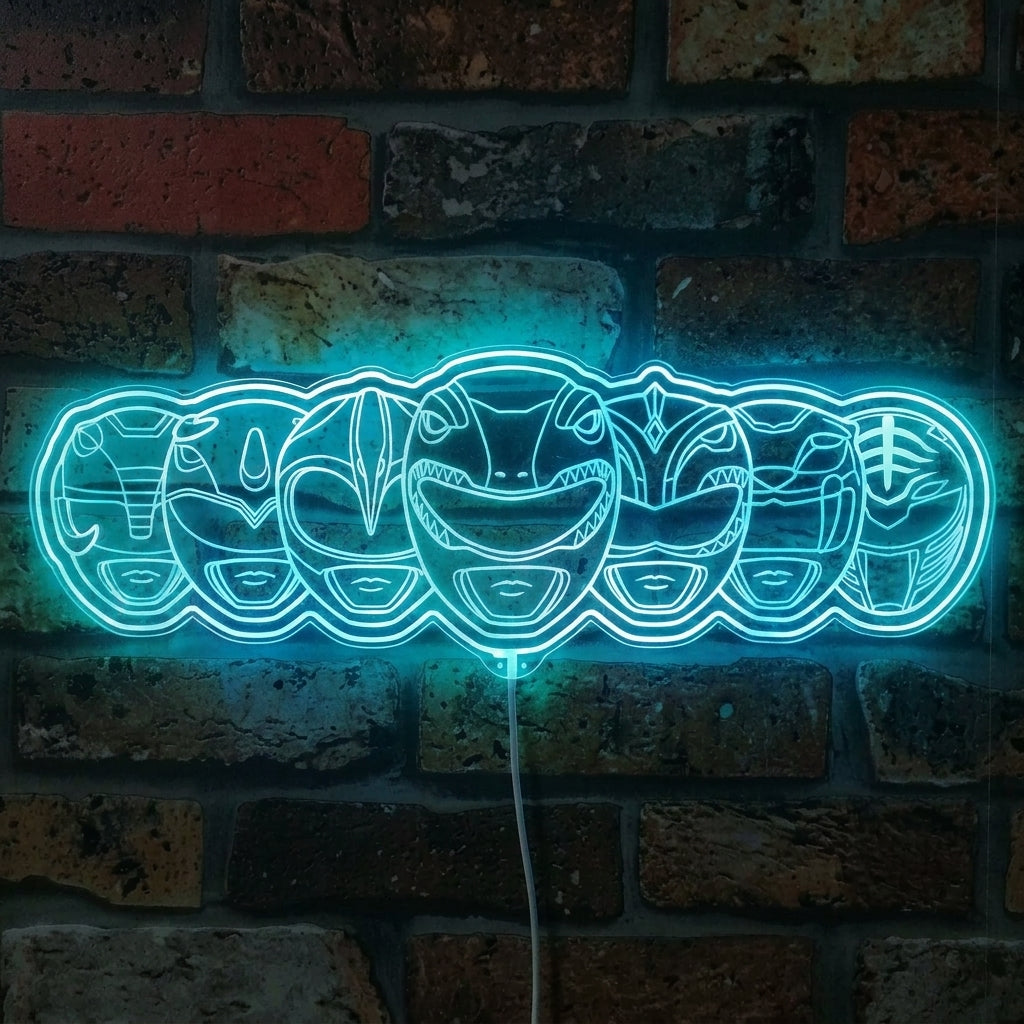 Mighty Morphin Power Rangers Dynamic RGB Edge Lit LED Sign | PROLEDSIGN