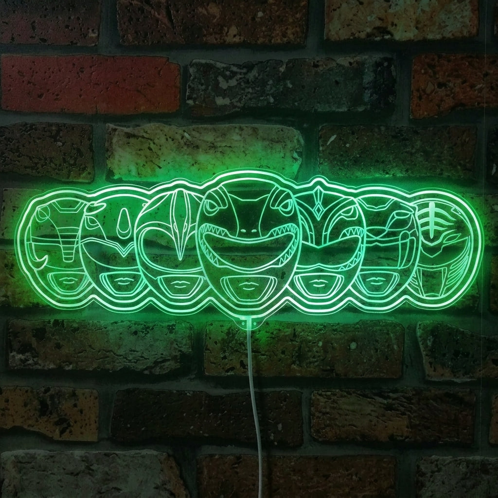 Mighty Morphin Power Rangers Dynamic RGB Edge Lit LED Sign | PROLEDSIGN