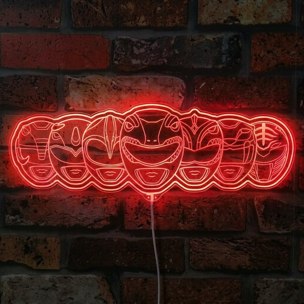Mighty Morphin Power Rangers Dynamic RGB Edge Lit LED Sign | PROLEDSIGN