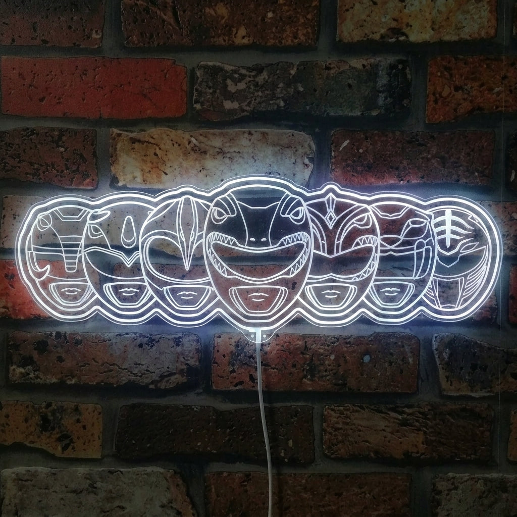 Mighty Morphin Power Rangers Dynamic RGB Edge Lit LED Sign | PROLEDSIGN