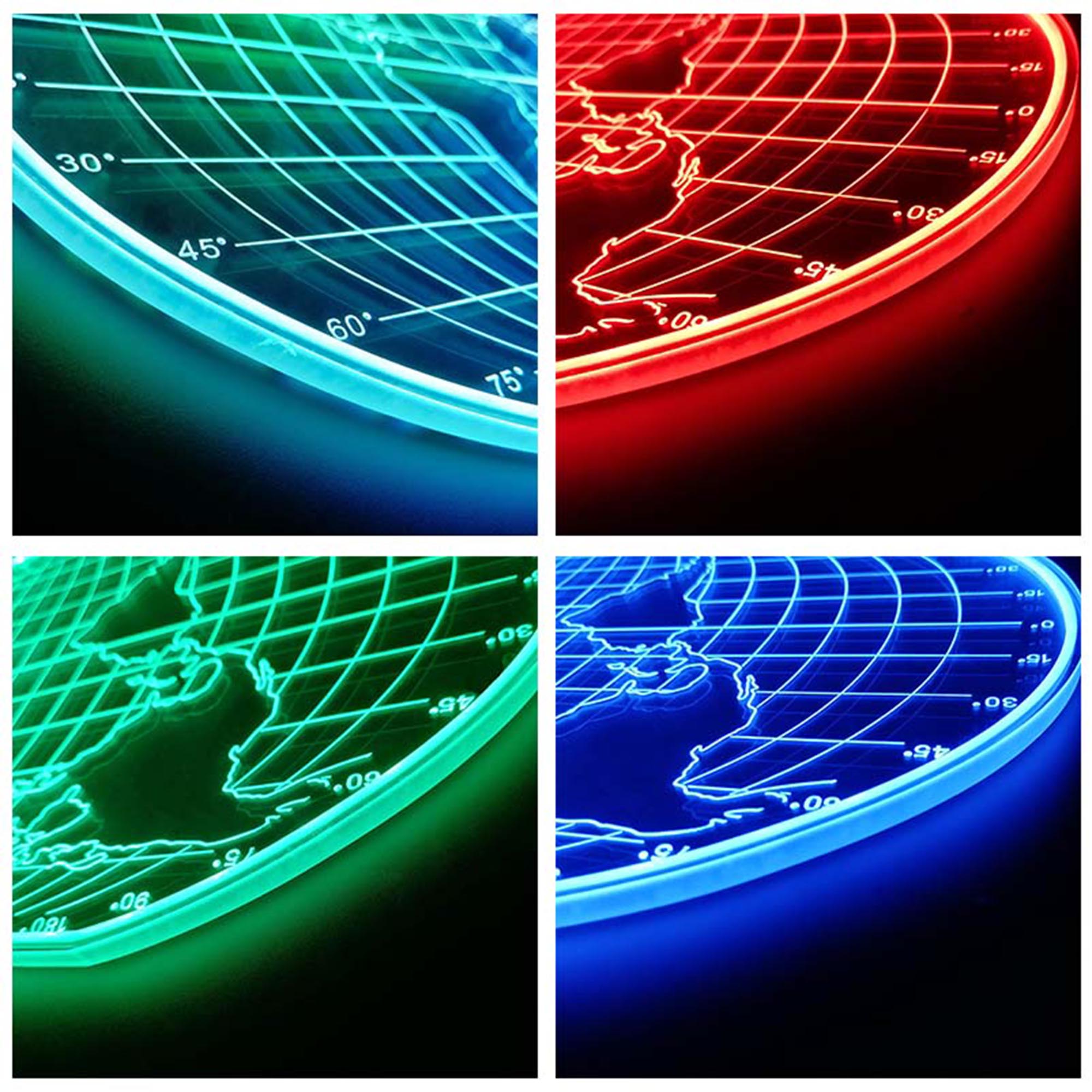 Led Map Gabba LEDLABCAVE Globe World Map Atlas RGB Dynamic Glam LED Sign - Cut-to ...