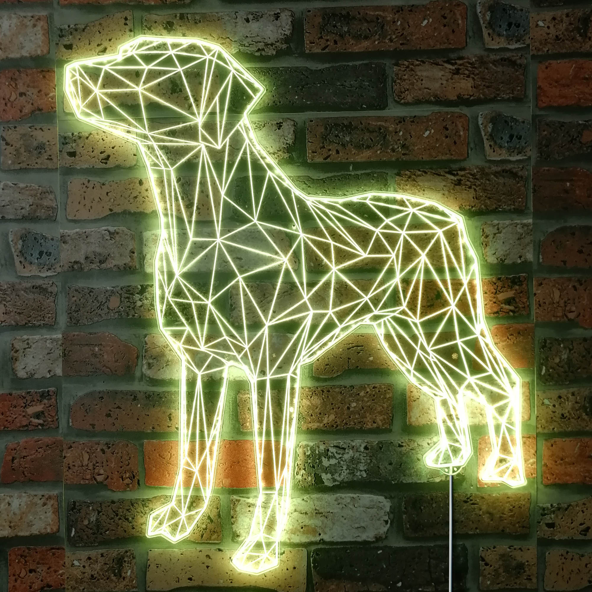 LEDLABCAVE Labrador Retriever Geometric Dog RGB Dynamic Glam LED Sign ...