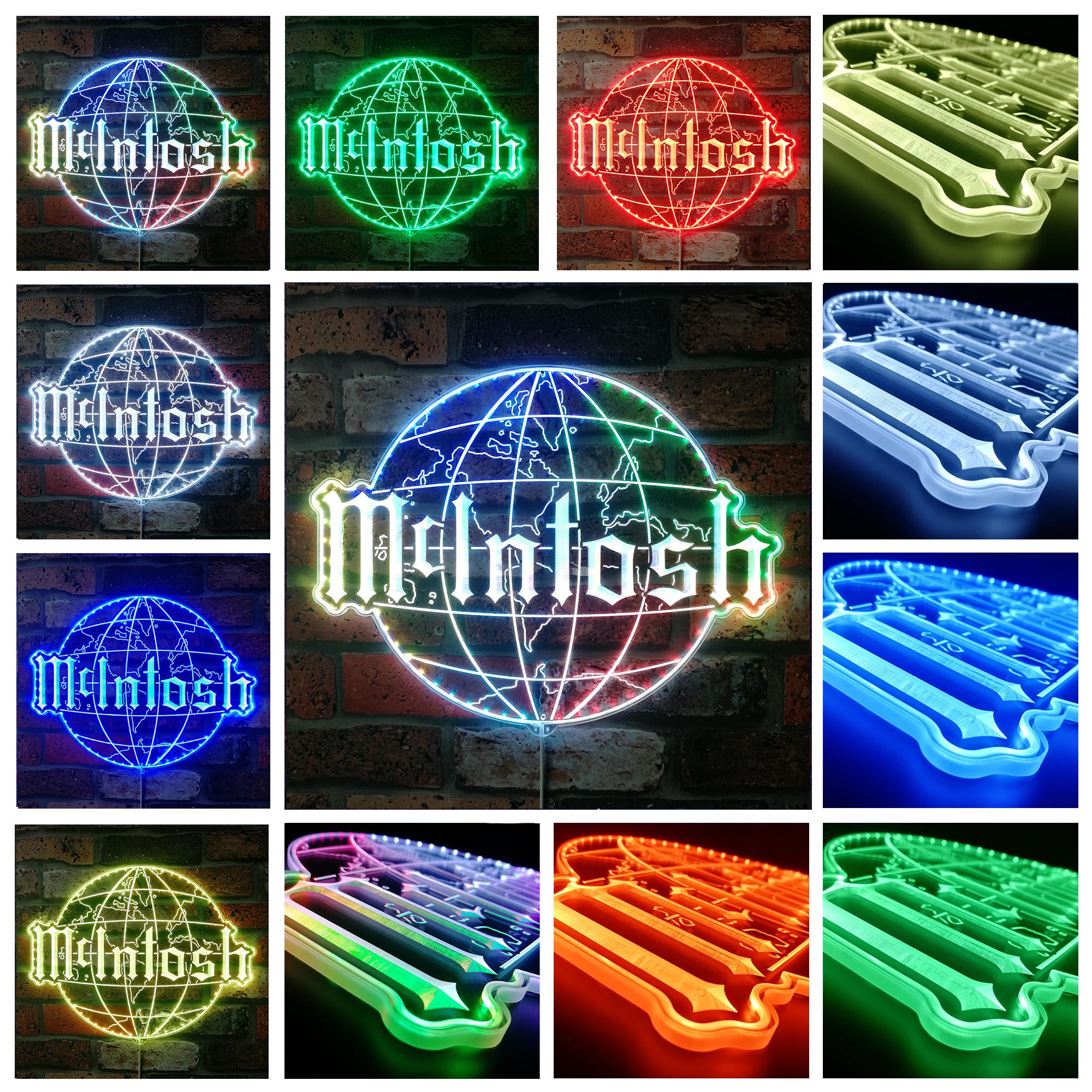 Mcintosh Studio Wall Decor Dynamic RGB Edge Lit LED Sign