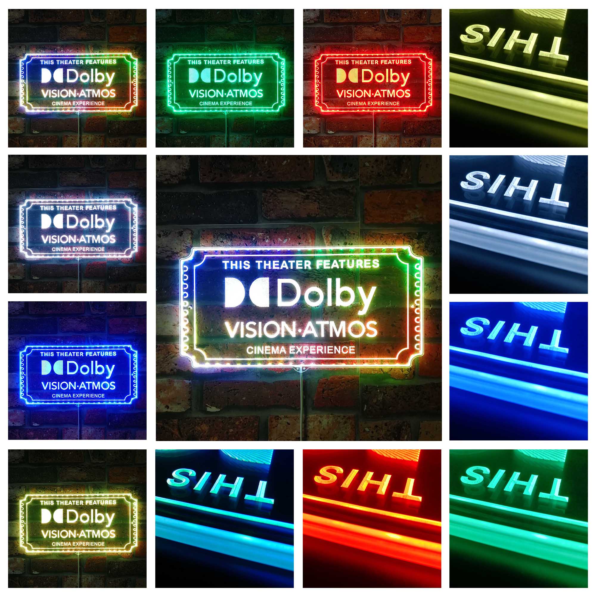 Dolby Vision Atmos Dynamic RGB Edge Lit LED Sign