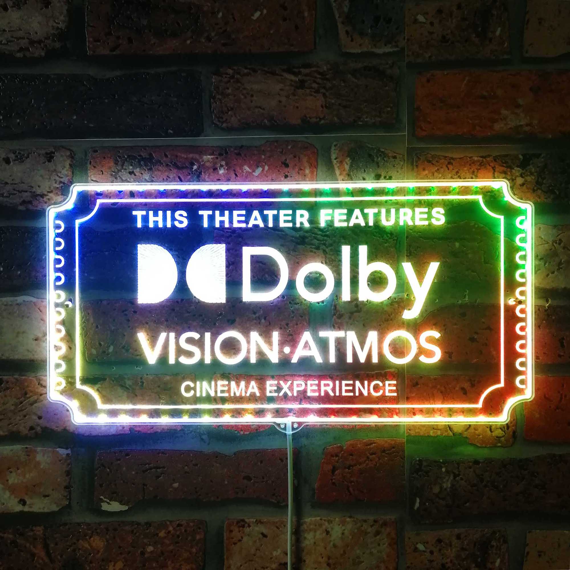 Dolby Vision Atmos Dynamic RGB Edge Lit LED Sign