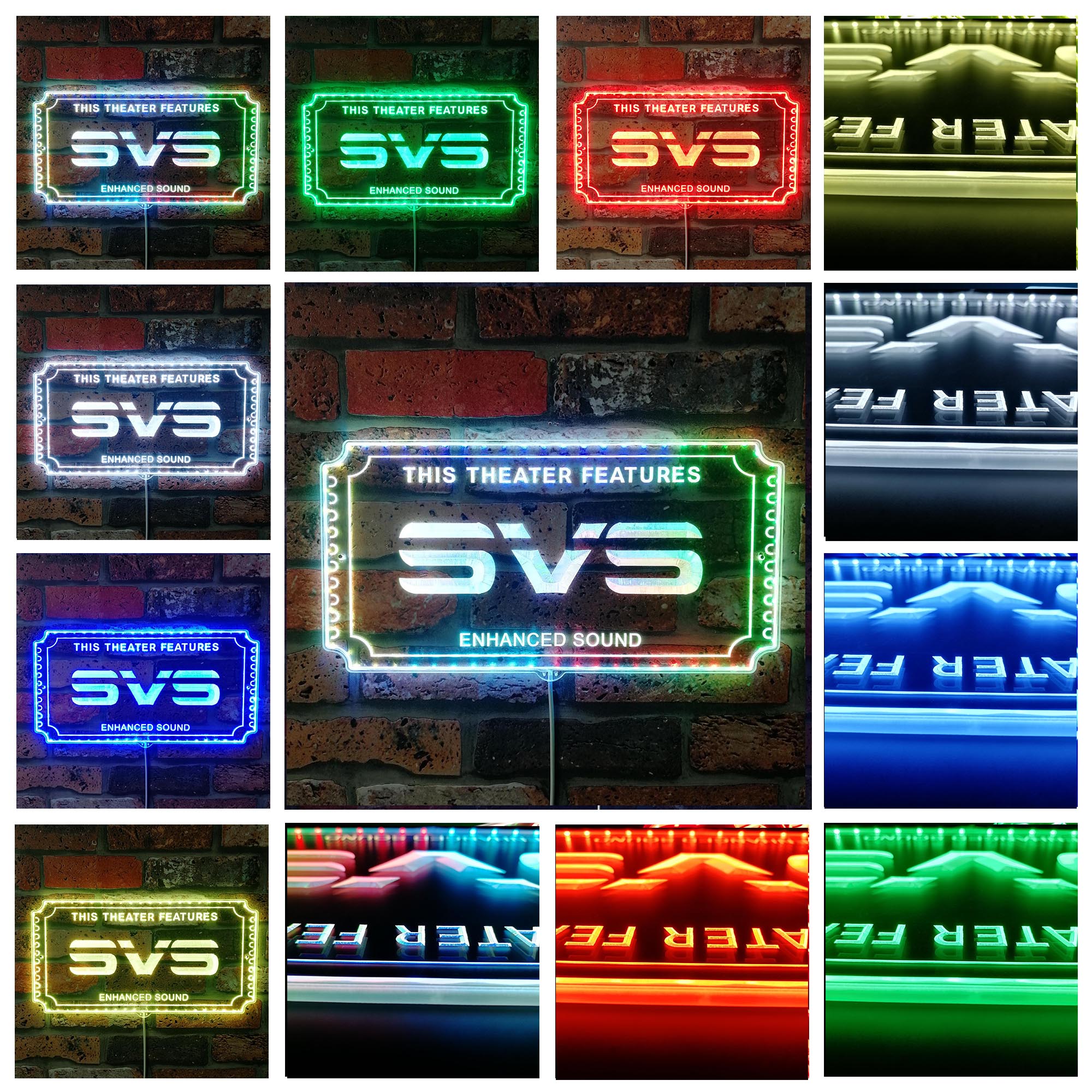 Visual Edge Led Screen Logo SVS Dynamic RGB Edge Lit LED Sign | LED LAB CAVE