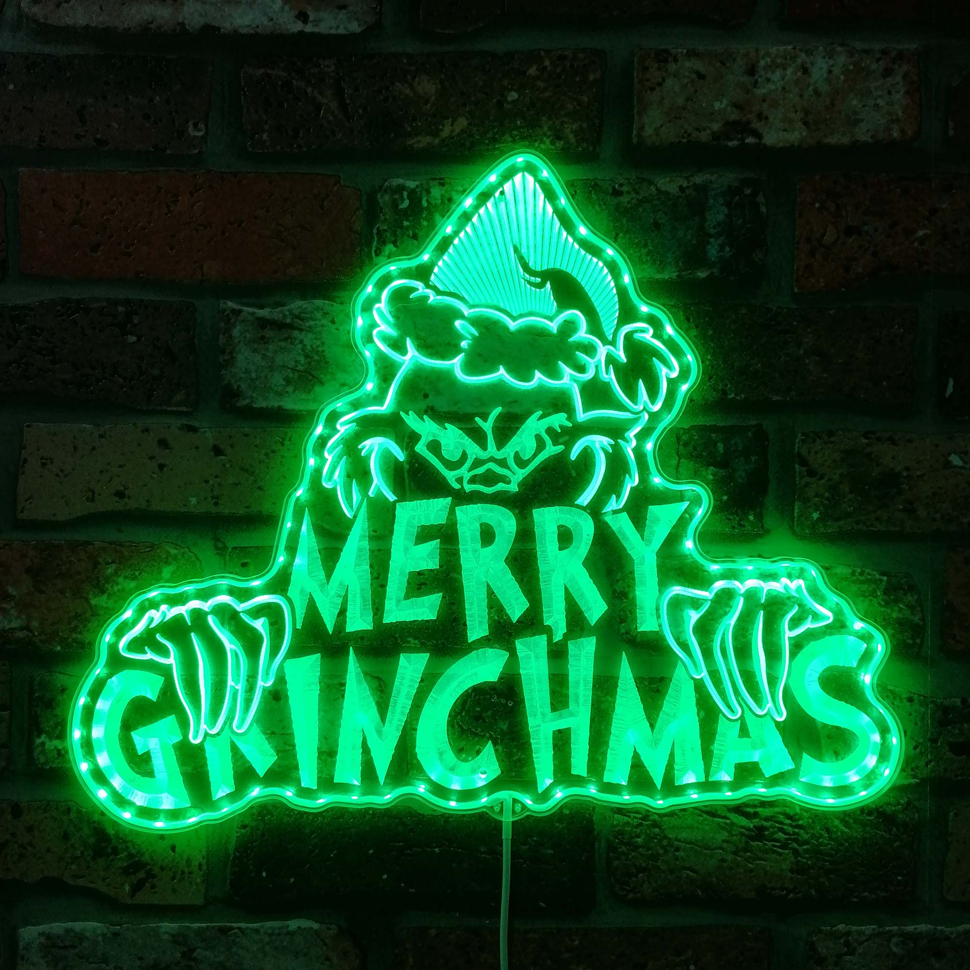 Personalized Grinch Christmas Dynamic RGB Edge Lit LED Sign