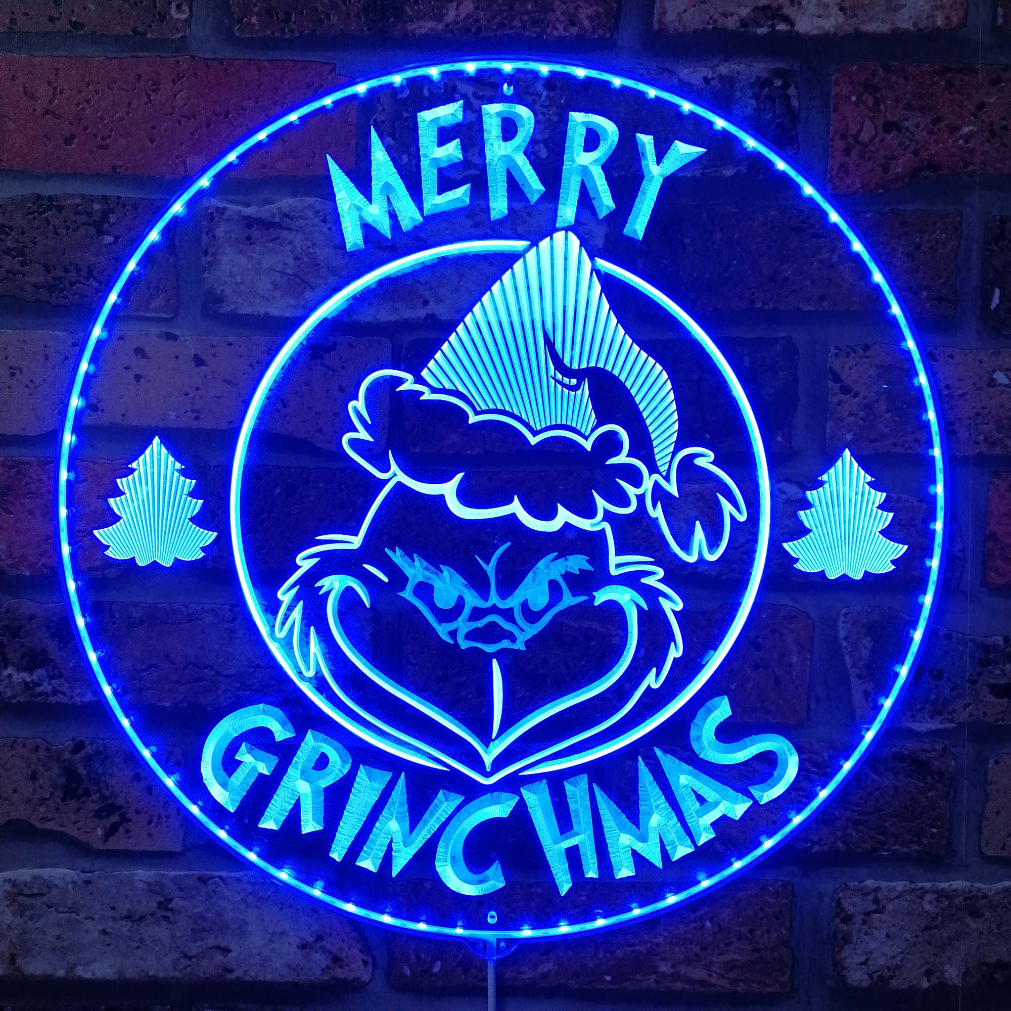 Personalized Grinch Christmas Dynamic RGB Edge Lit LED Sign