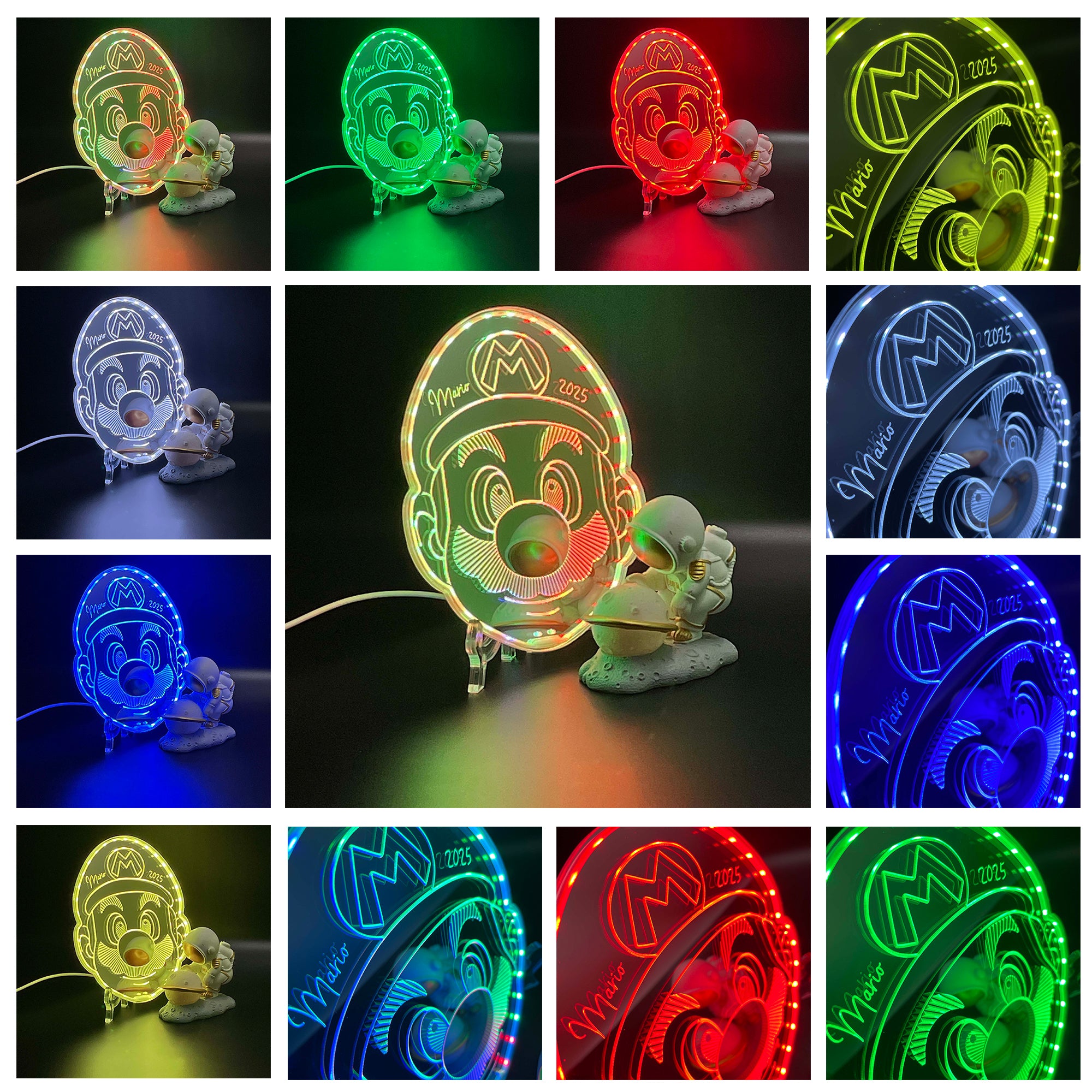 Super Mario  Neon LED Sign with Dynamic RGB Colors Mirror Backing