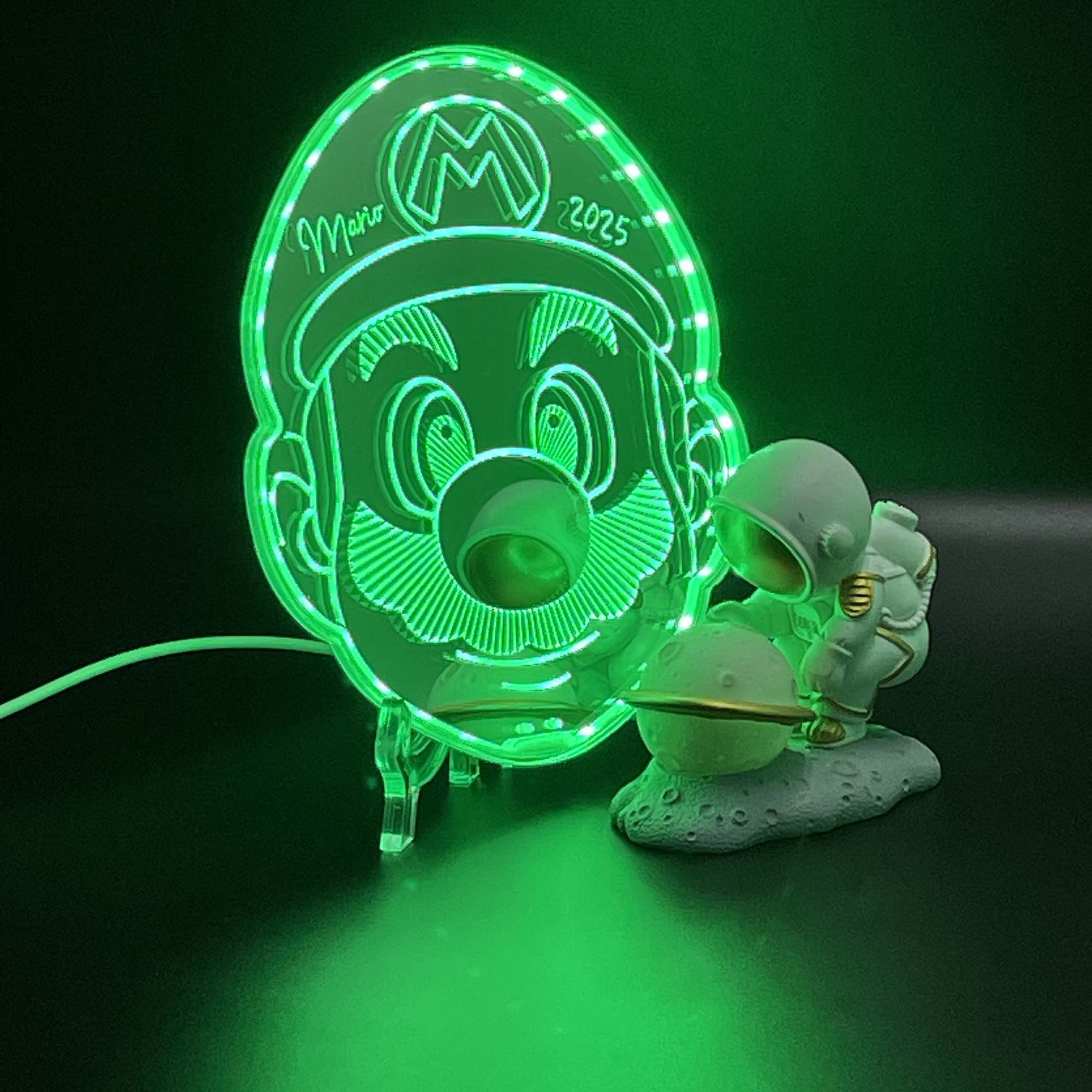 Super Mario  Neon LED Sign with Dynamic RGB Colors Mirror Backing