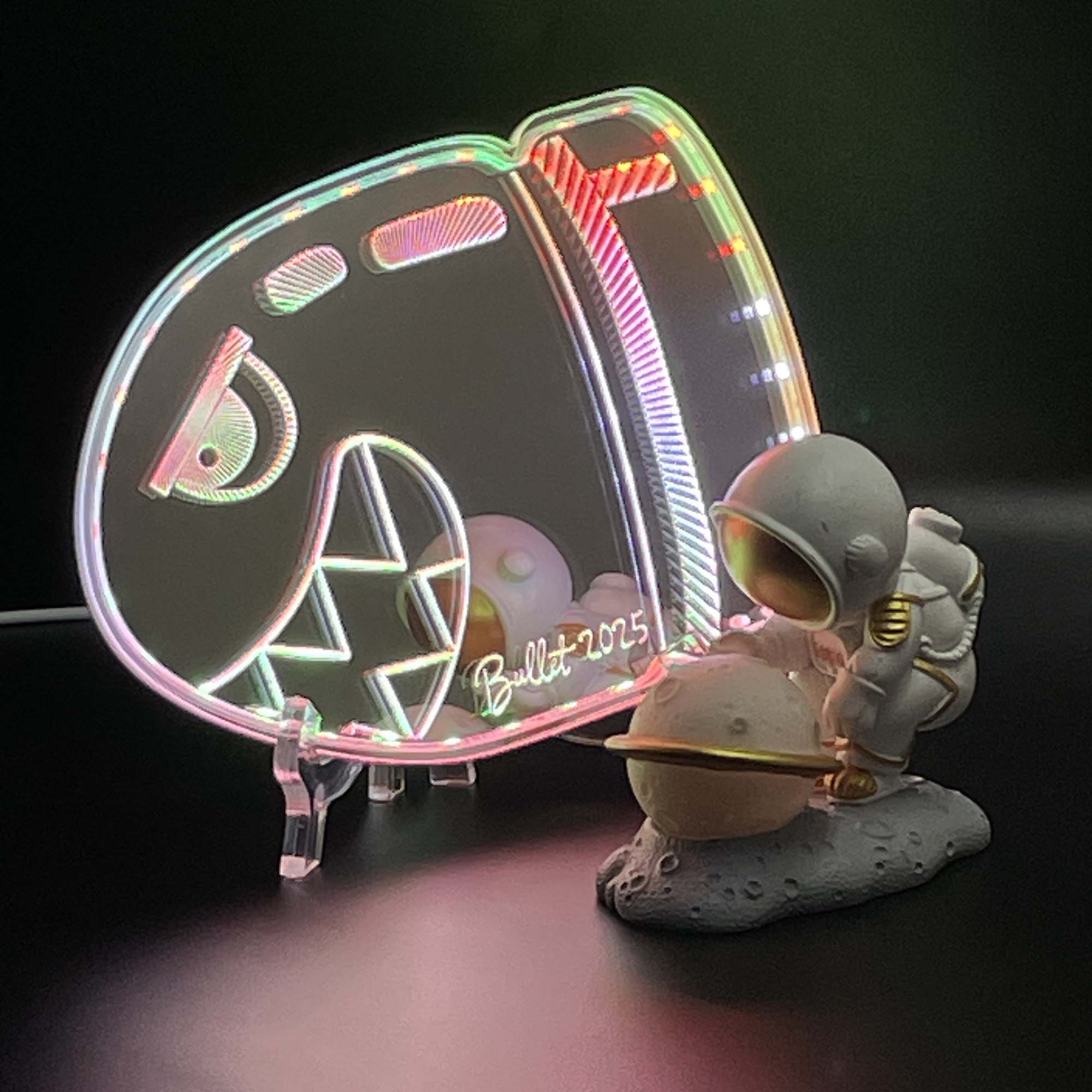 Mario Bullet  Neon LED Sign with Dynamic RGB Colors Mirror Backing