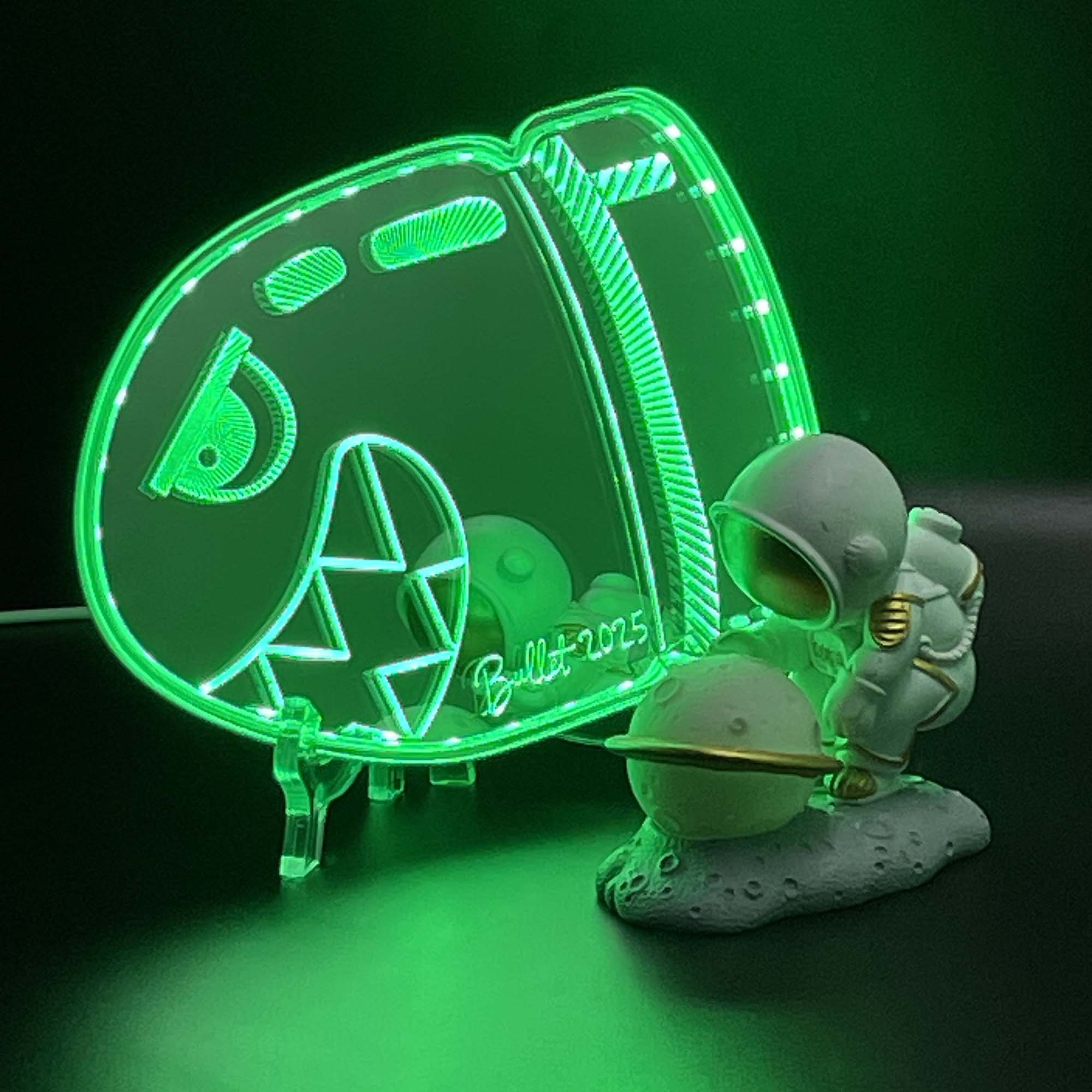 Super Mario Bullet Neon LED Sign with Dynamic RGB Colors Mirror Backing